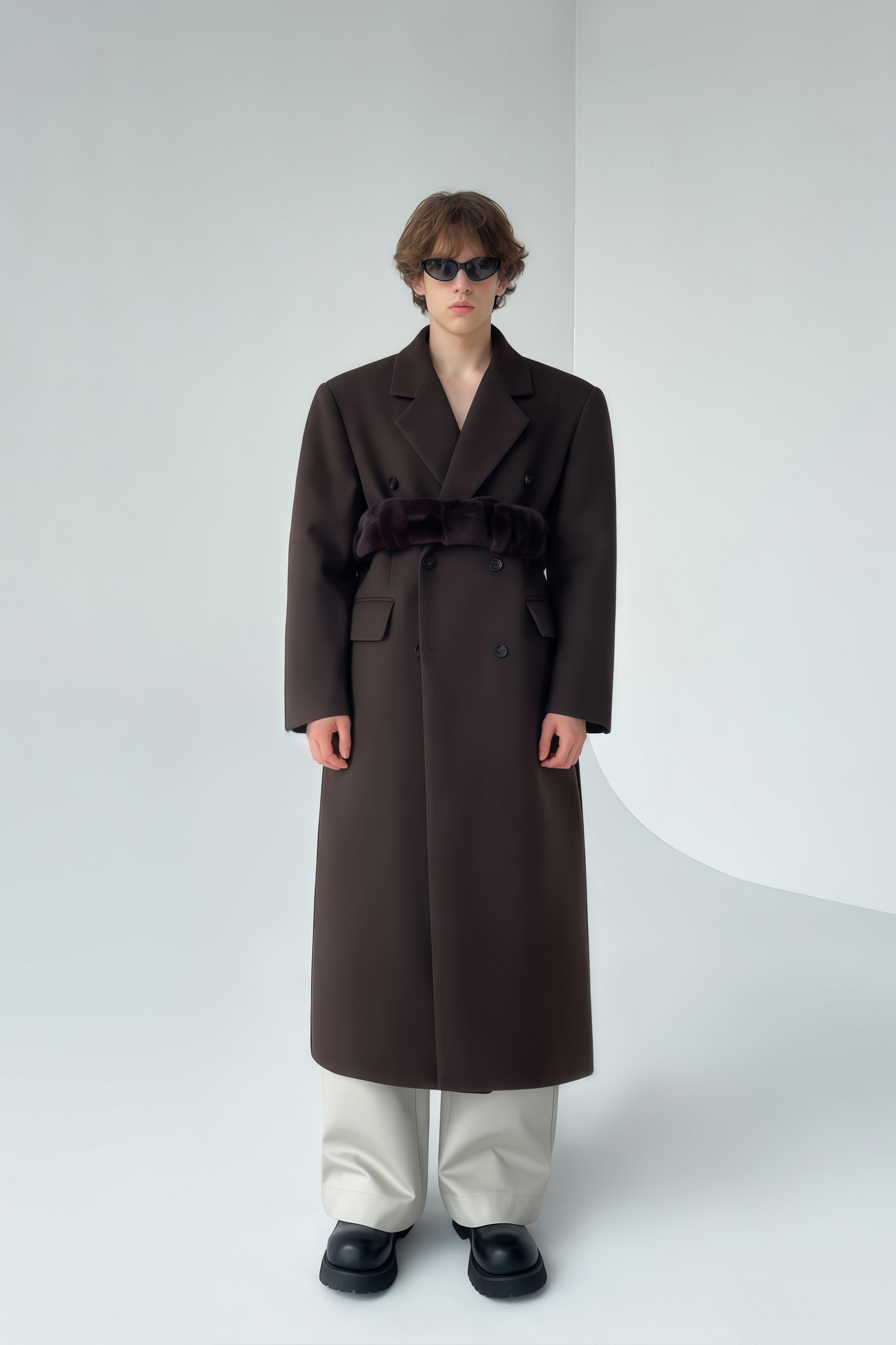 معطف أليكسيس براون طويل