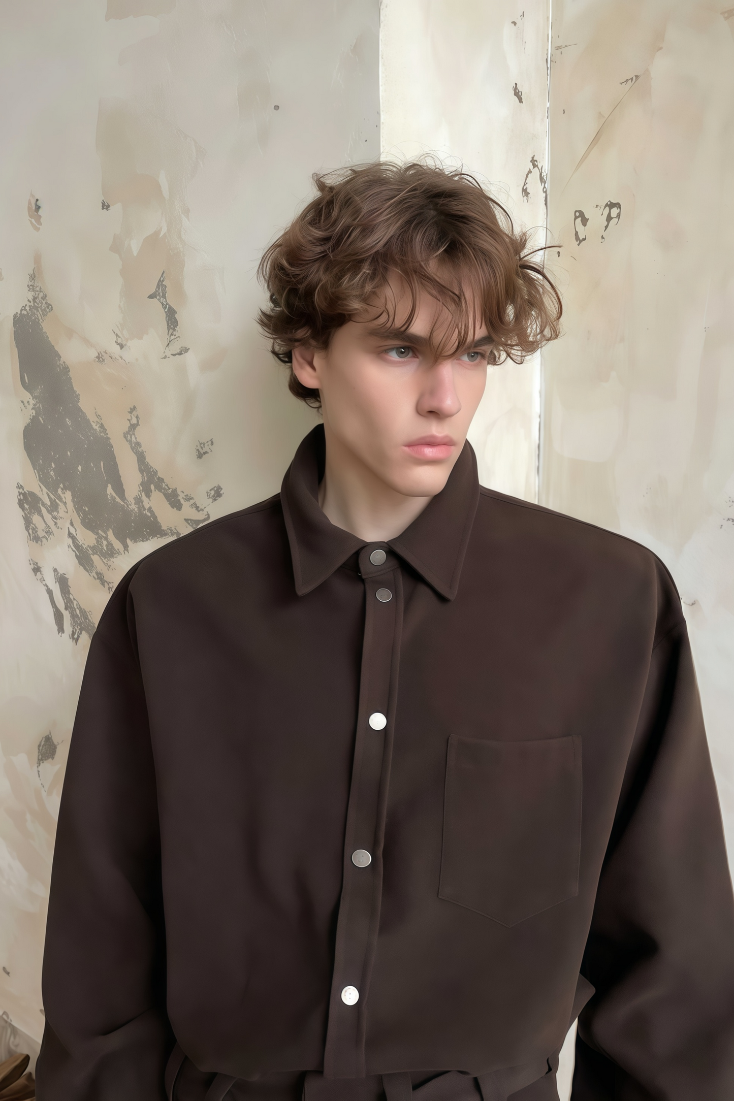 Cyrus brown shirt & trousers matching set