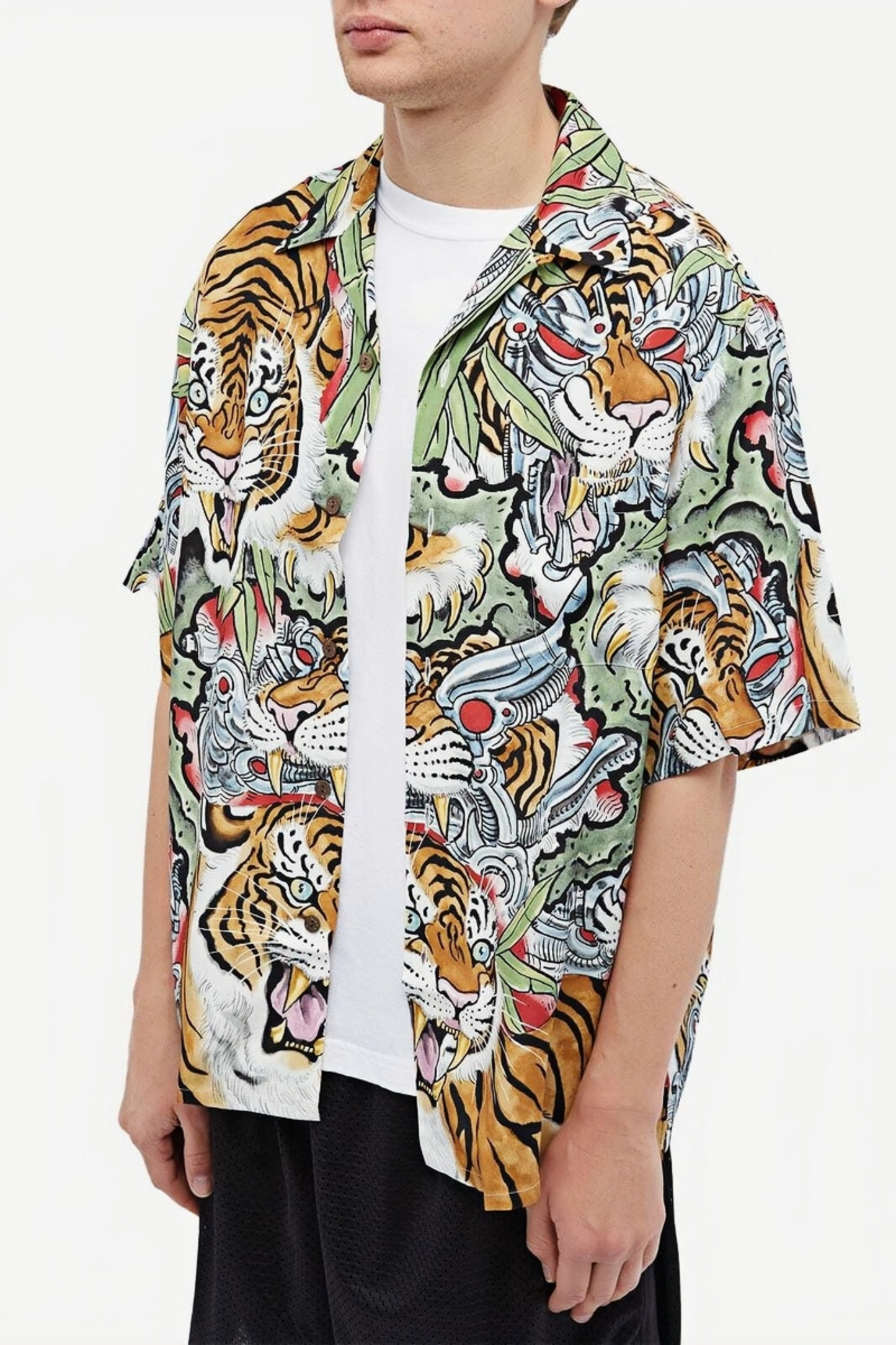 Ignace green tiger print short- sleeve short-sleeve shirt