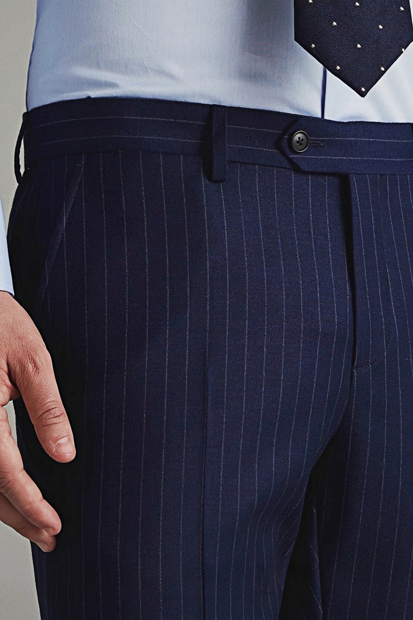 Jasper navy-blue stripe-pattern suit