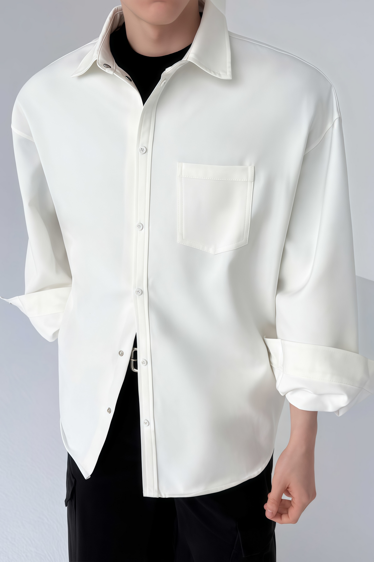 Liam white shirt jacket