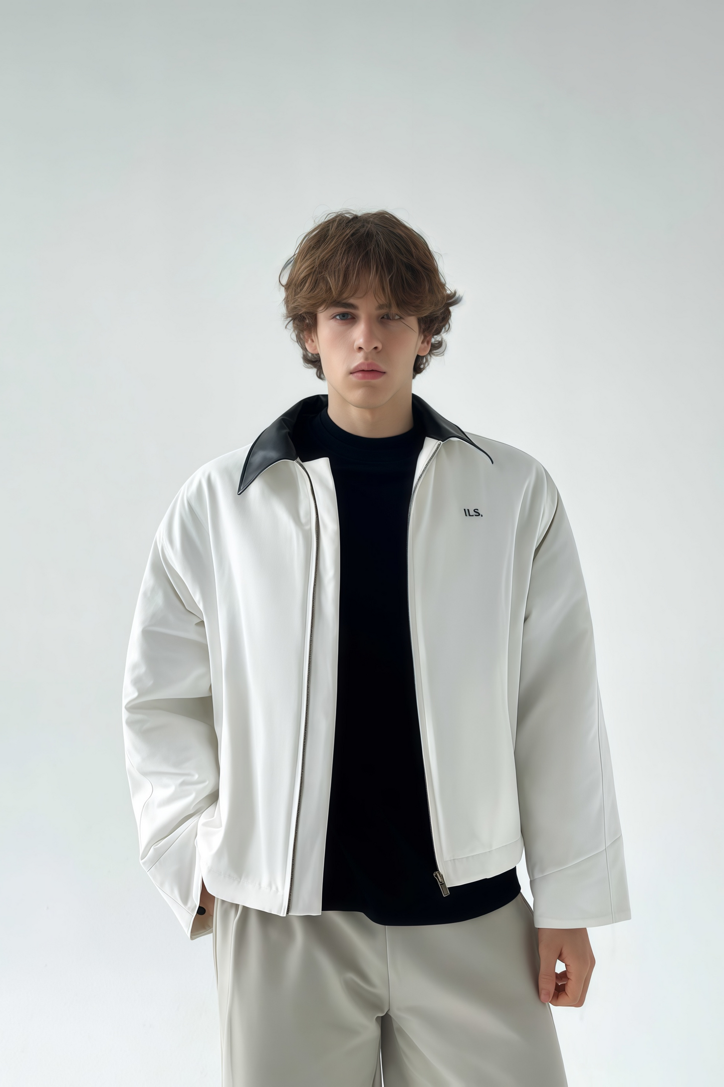 Julien contrasting-collar cotton jacket