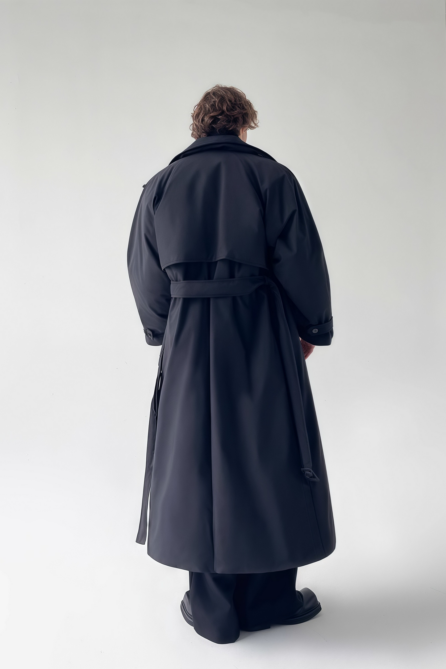 Lucas black down-feather maxi coat