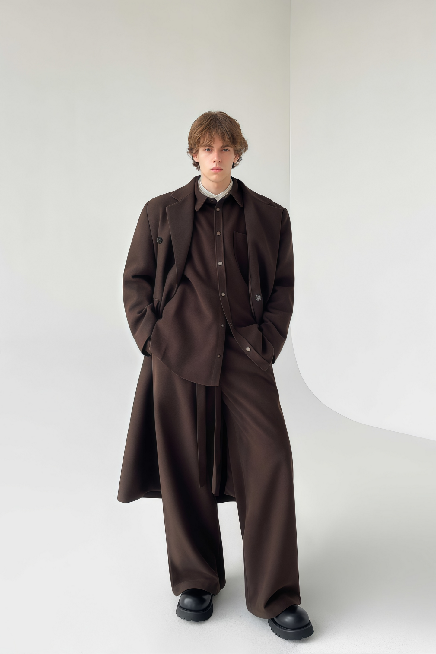 معطف أليكسيس براون طويل