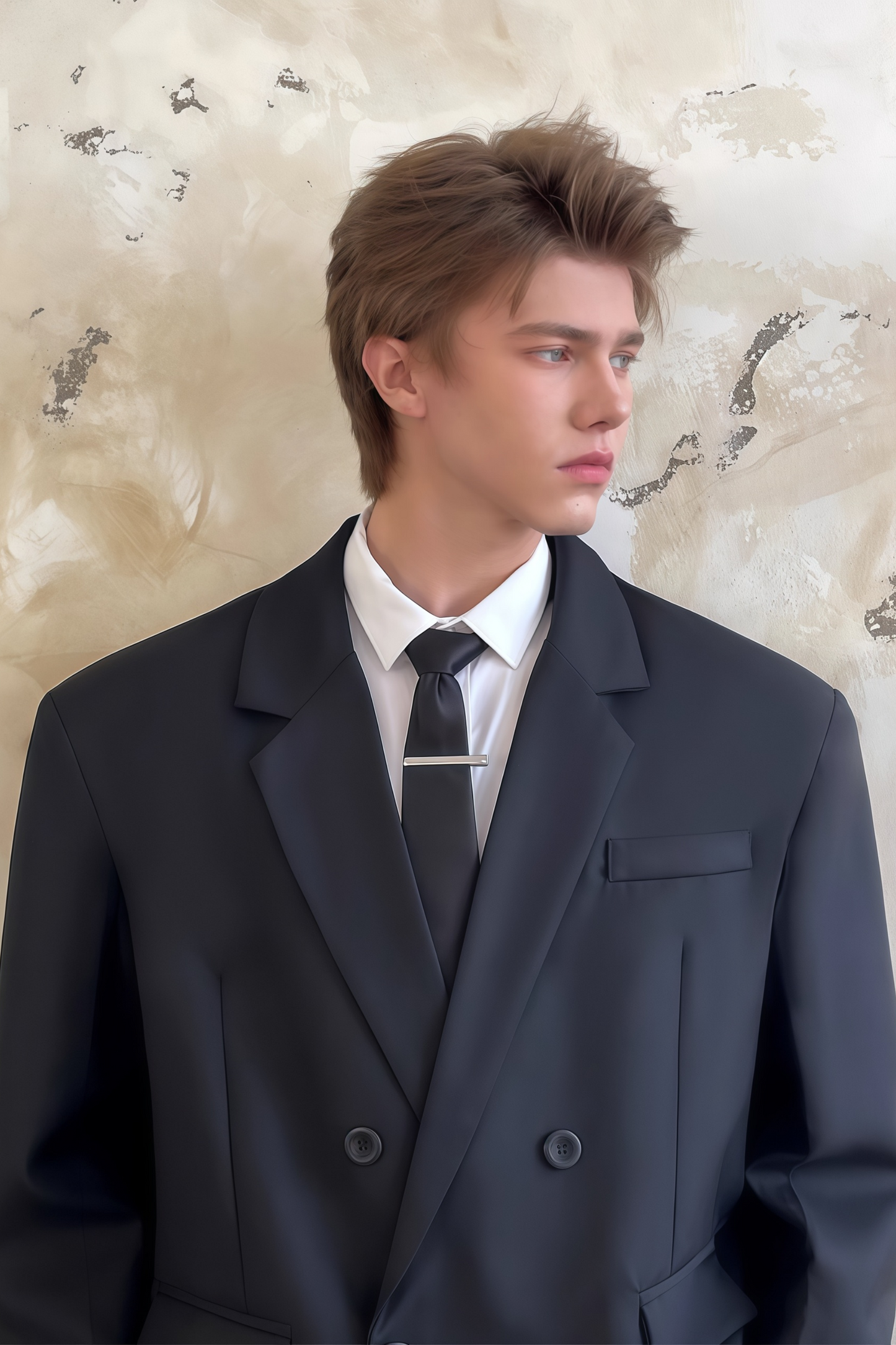 Lysander black double-breasted blazer