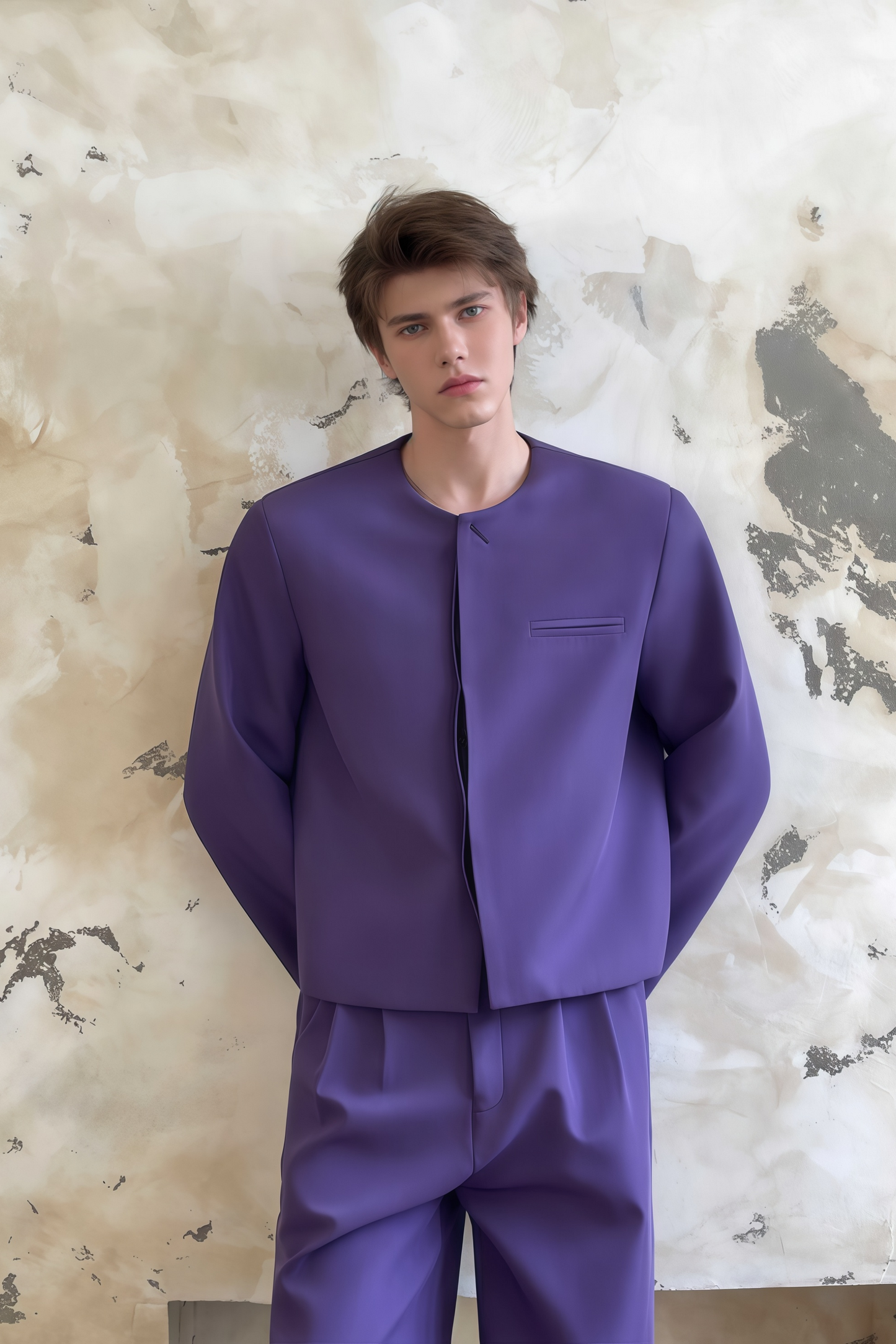 Kael purple round-neck suit