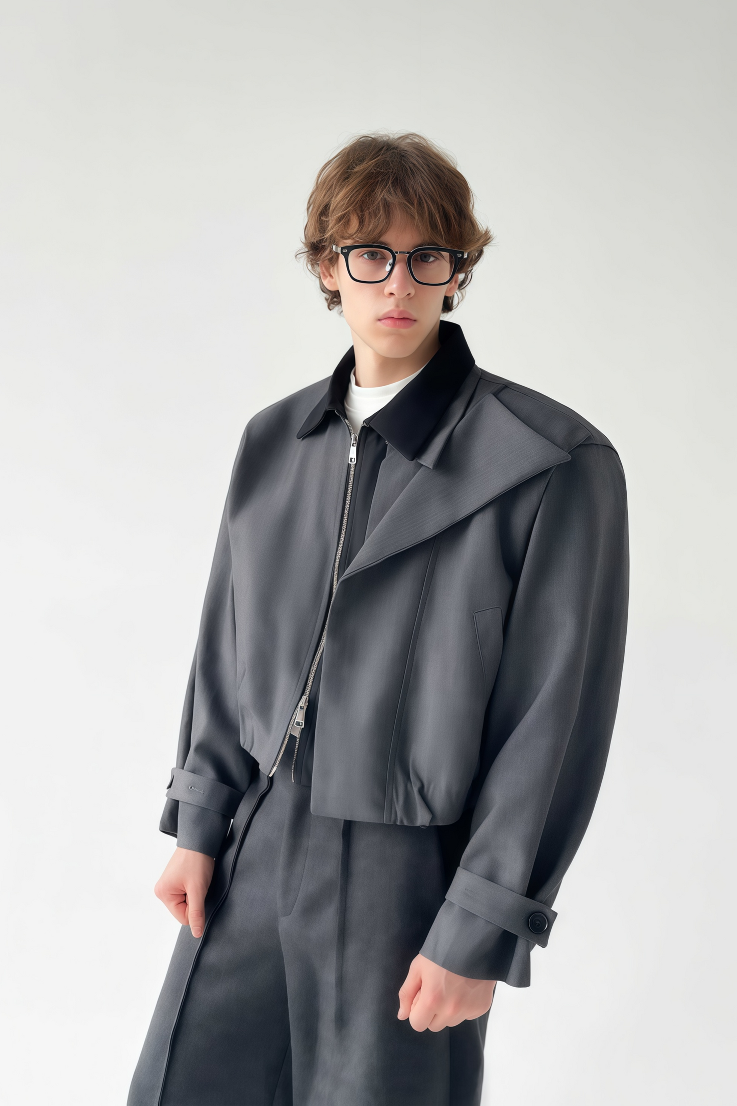 Paul color-blocking asymmetric cropped jacket