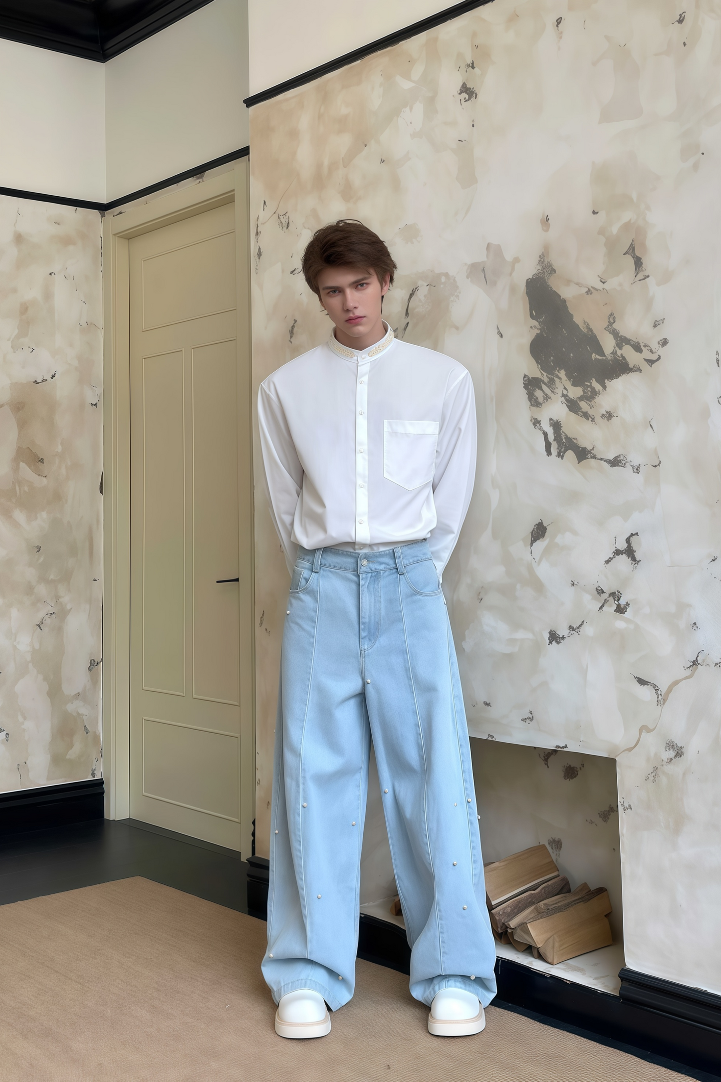 Jacob light-blue embellished denim jeans