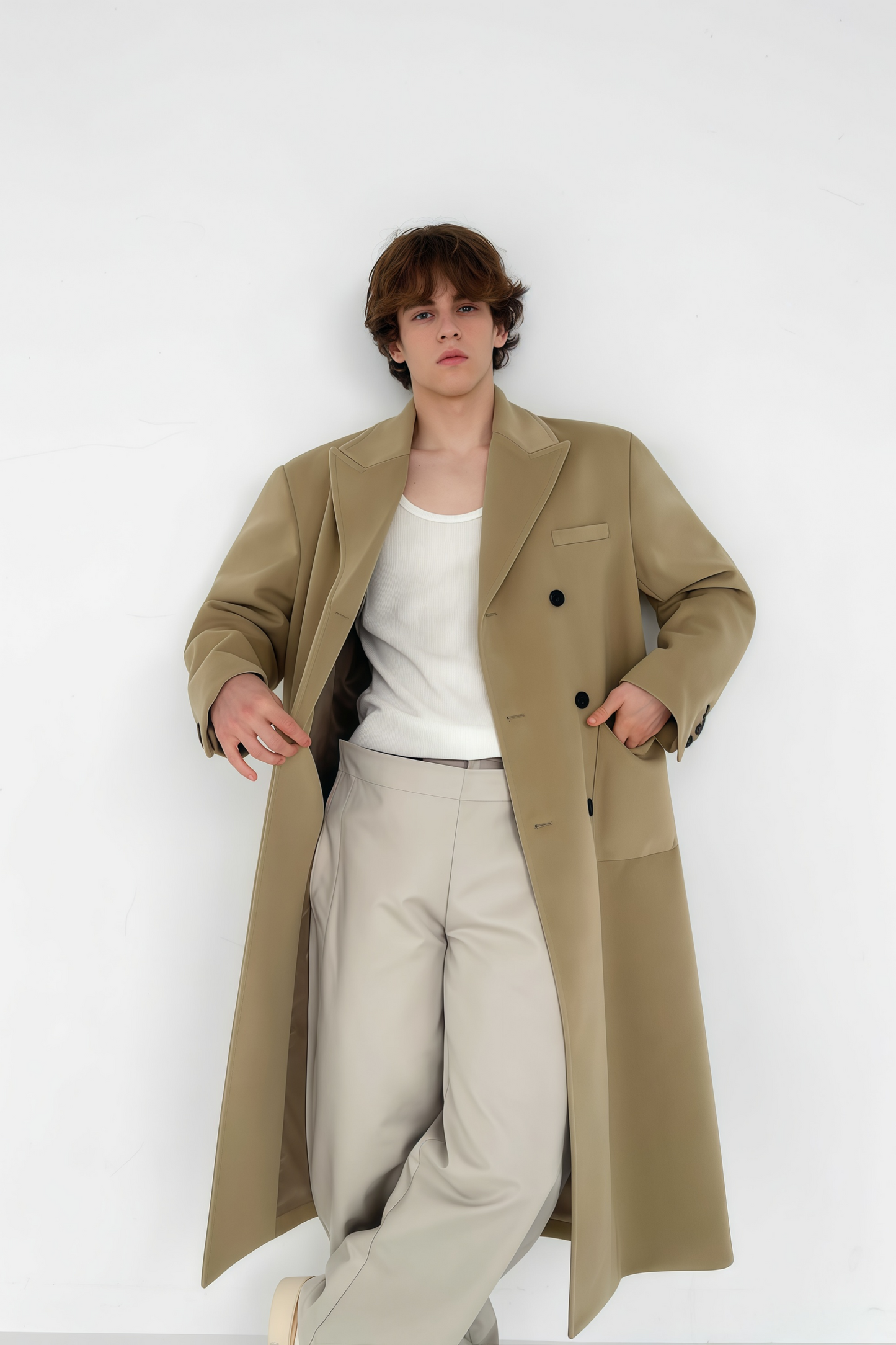 Leopold khaki maxi coat