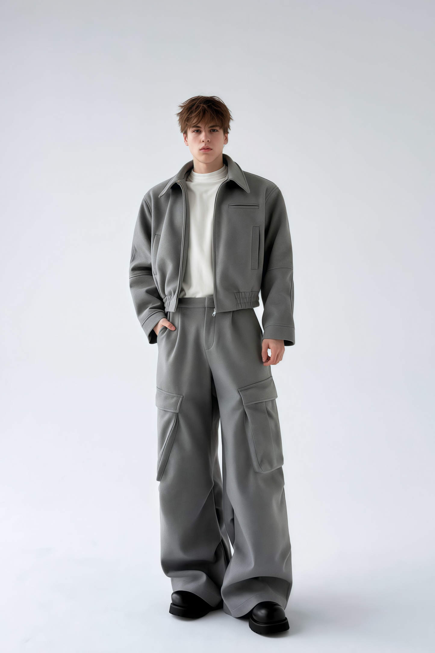Callum gray jacket & trousers matching set