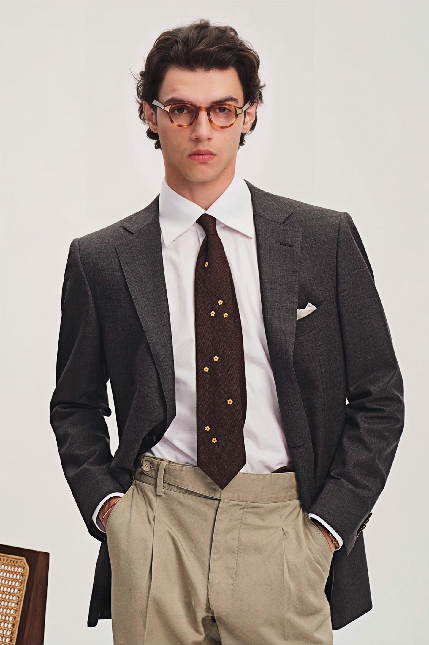 سترة بنديكت رمادية داكنة