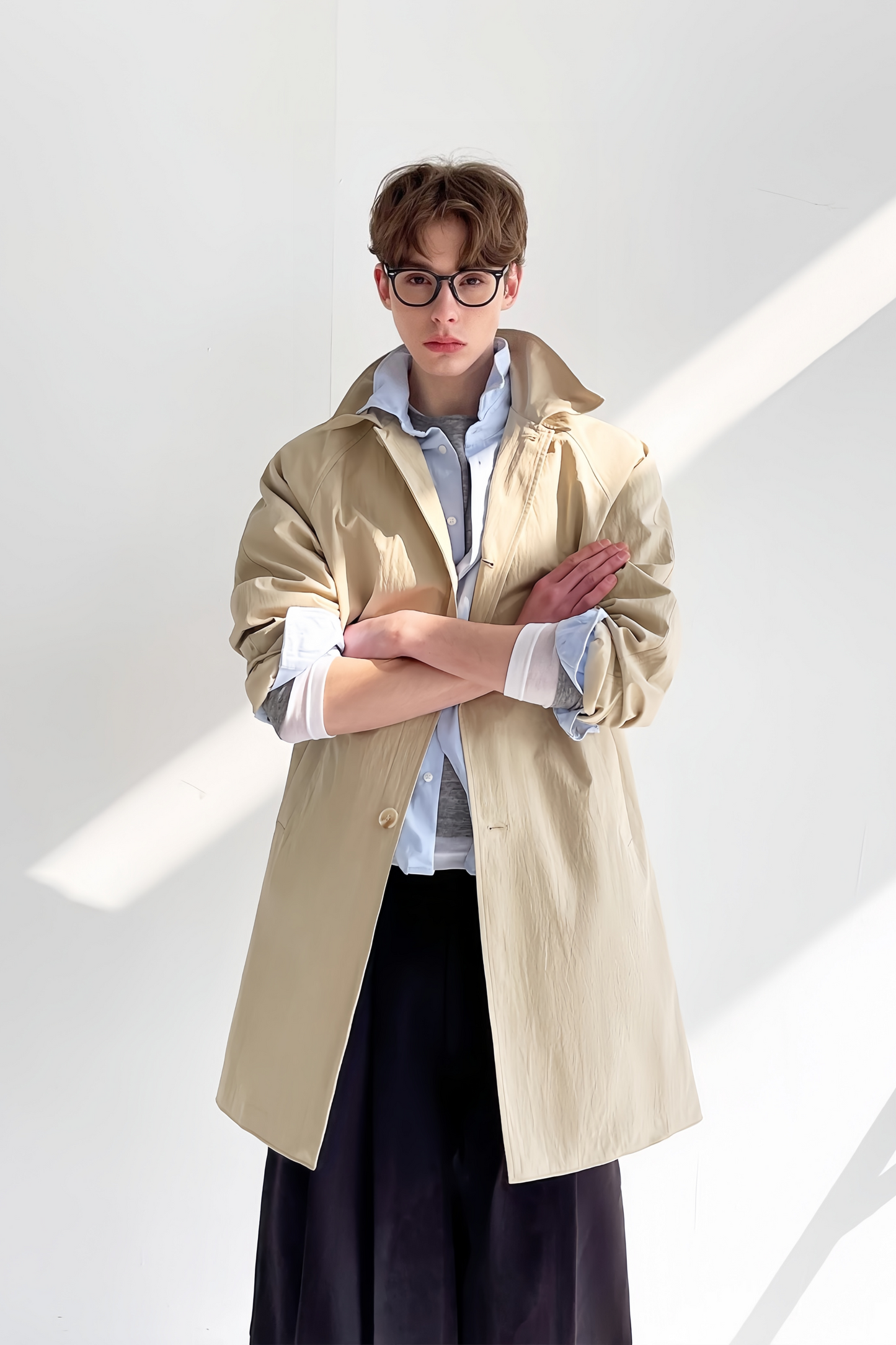 Maël neutral  midi coat