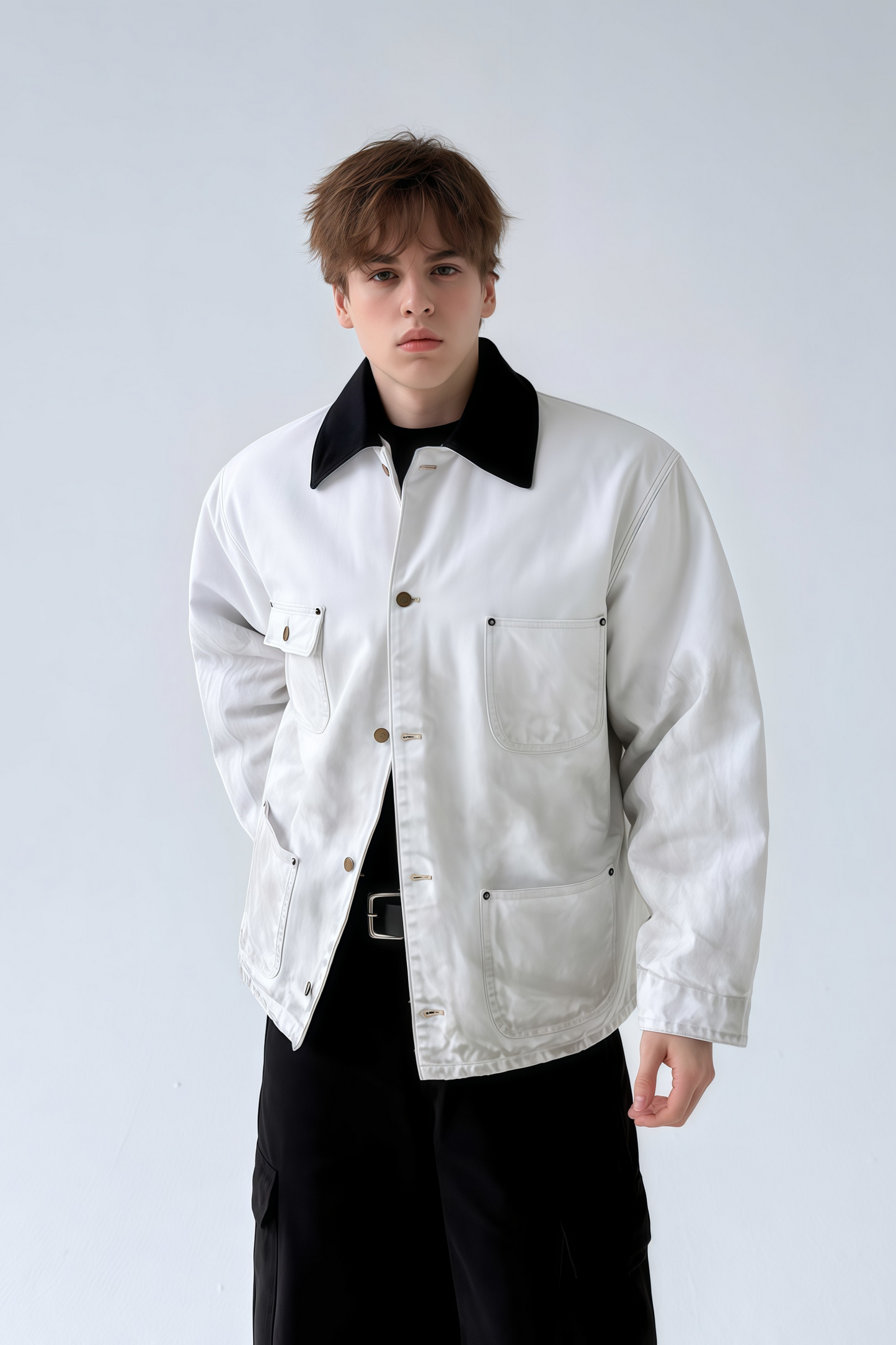 Kai contrast-color distressed denim jacket