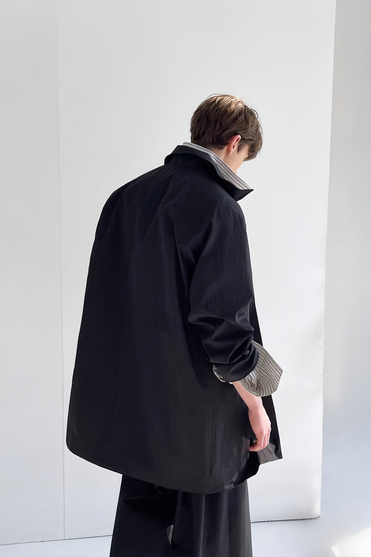 Maël black midi coat