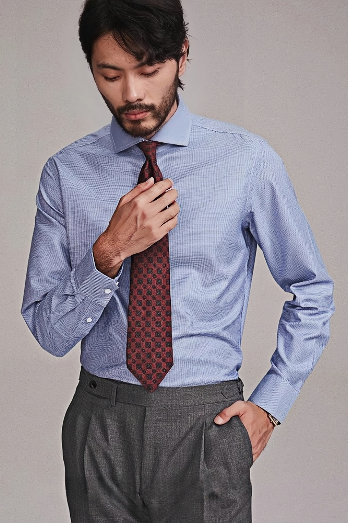 Edward blue houndstooth shirt