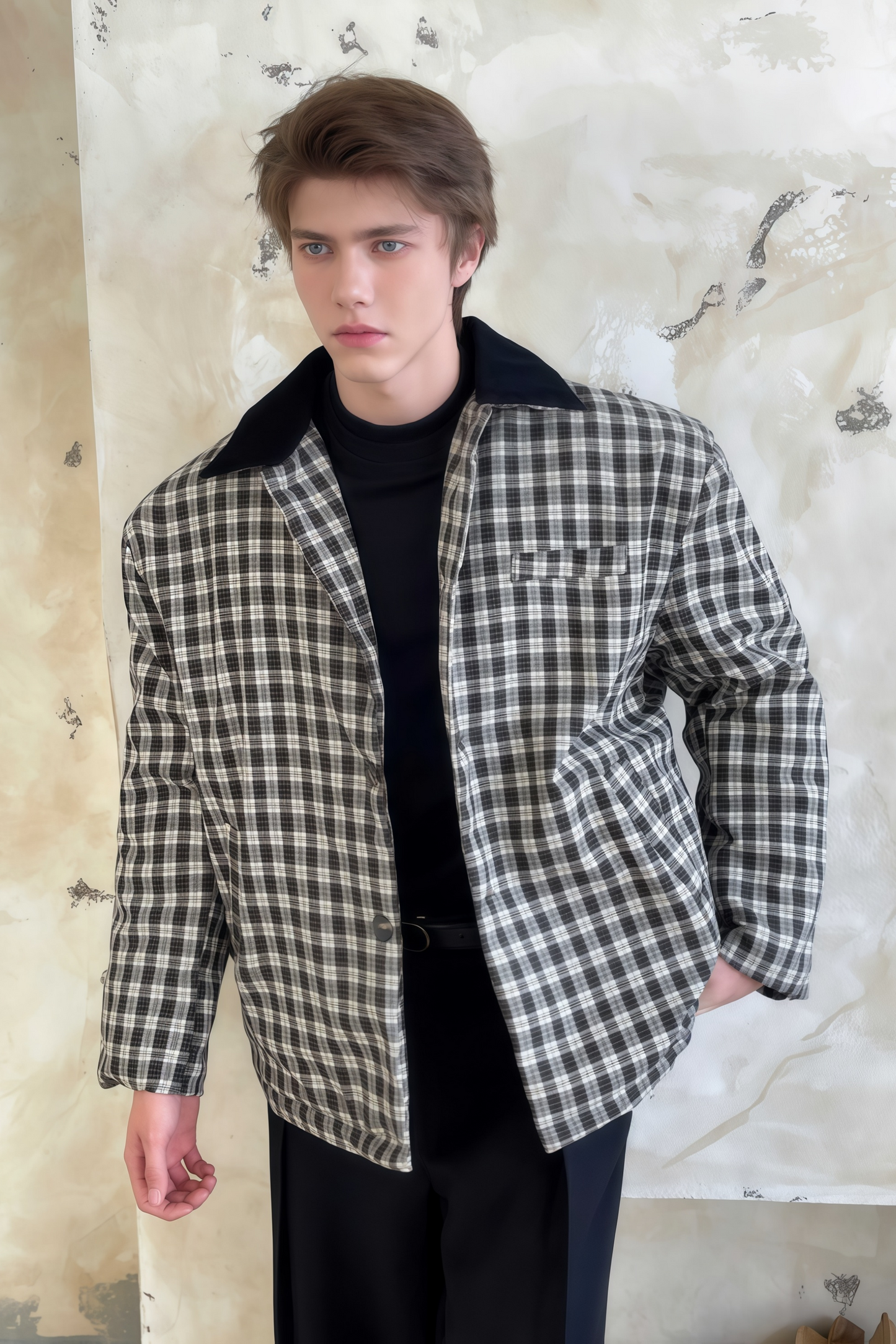 Julien check-pattern cotton jacket