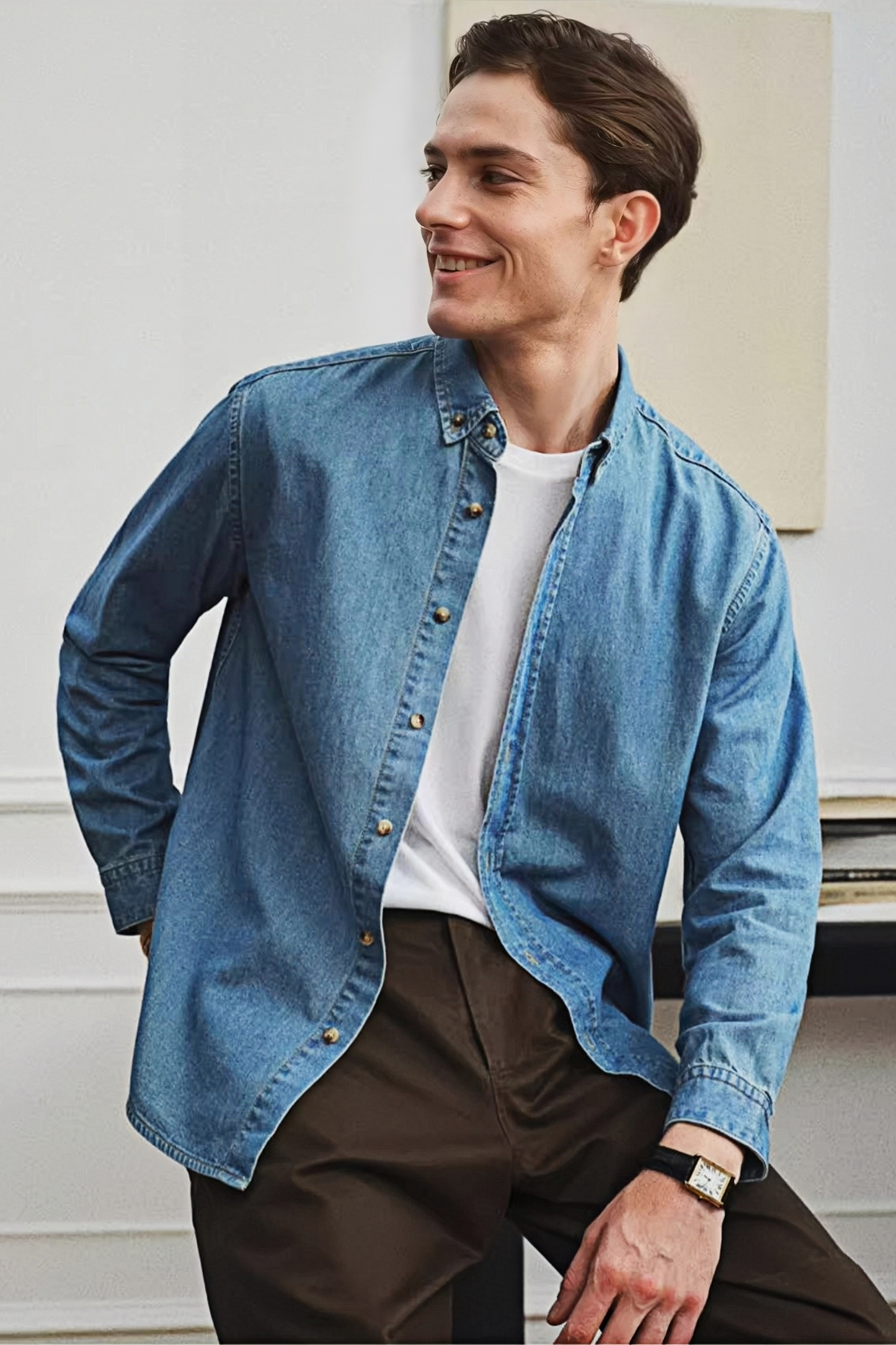 Leif blue denim shirt