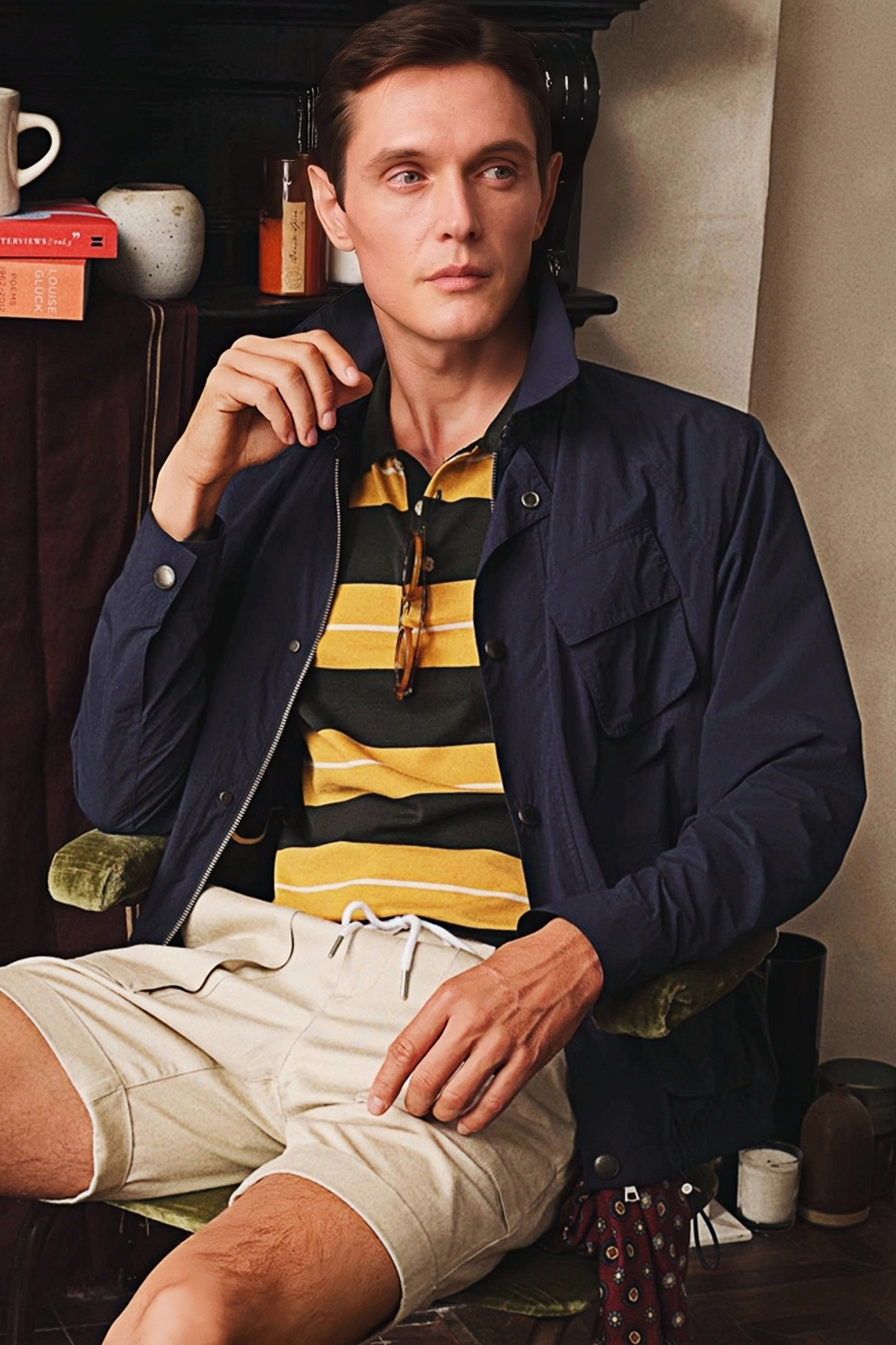 Julien navy-blue paratrooper jacket