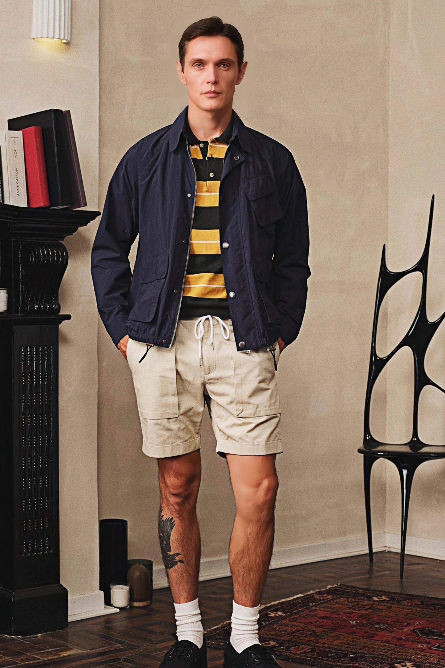 Julien navy-blue paratrooper jacket