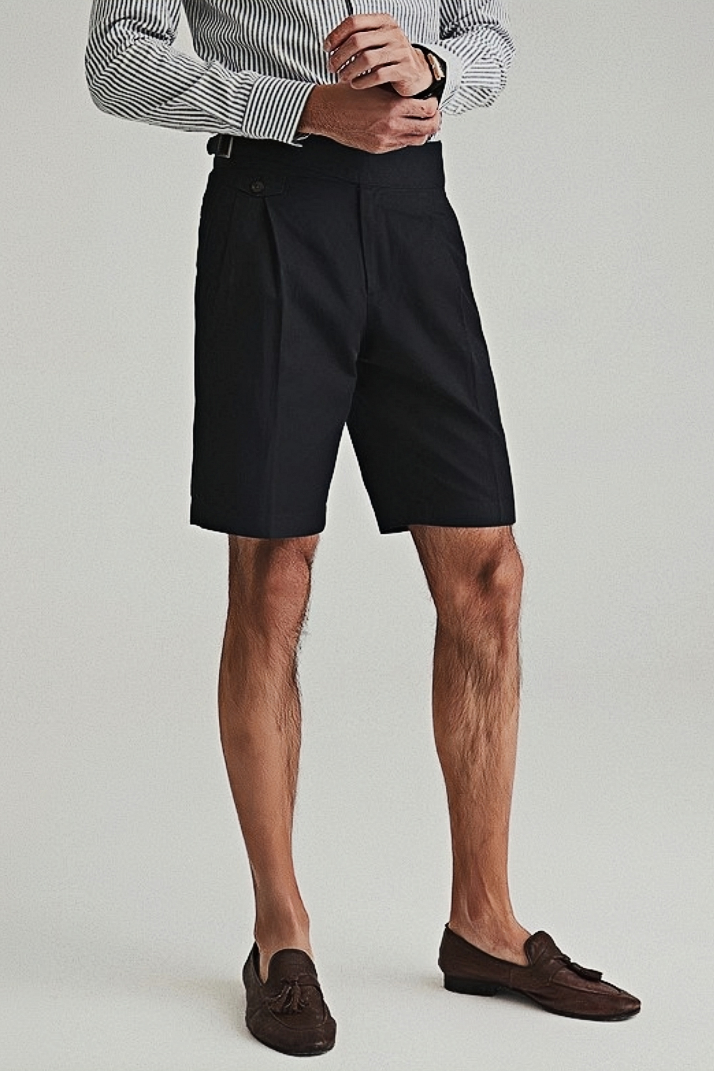 Jay navy blue straight-cut shorts