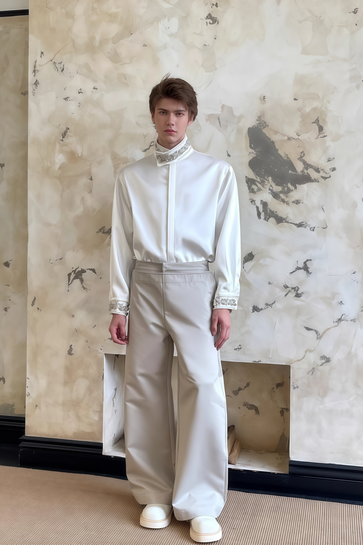 Jasper white crystal-embellished shirt