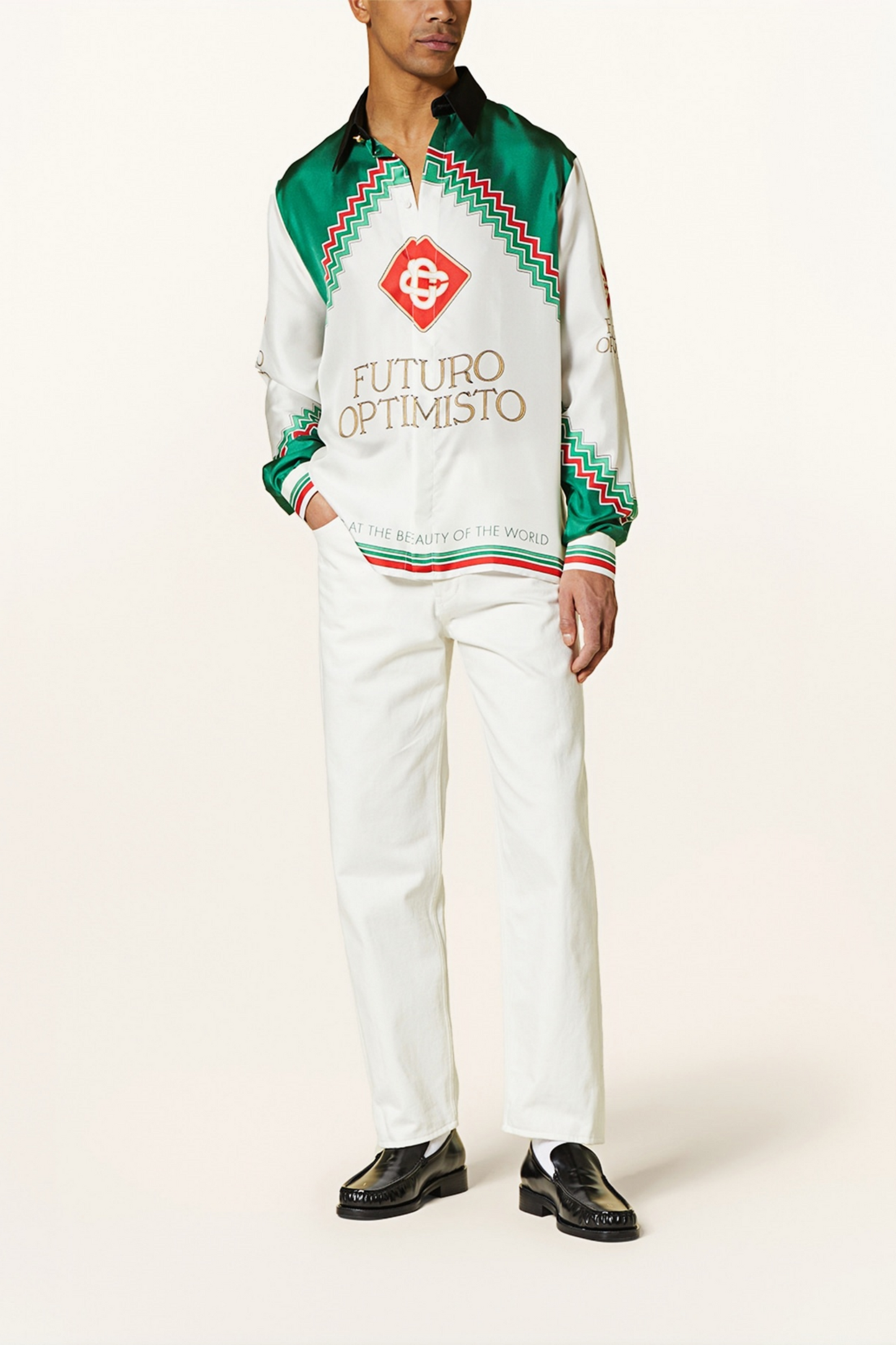 قميص أبيض طويل الأكمام من Baptiste white optimistic futuro