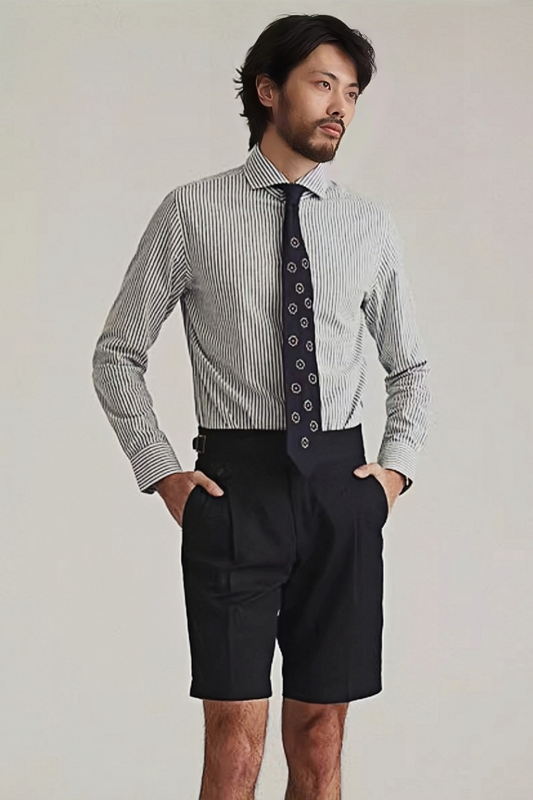 Jay navy blue straight-cut shorts