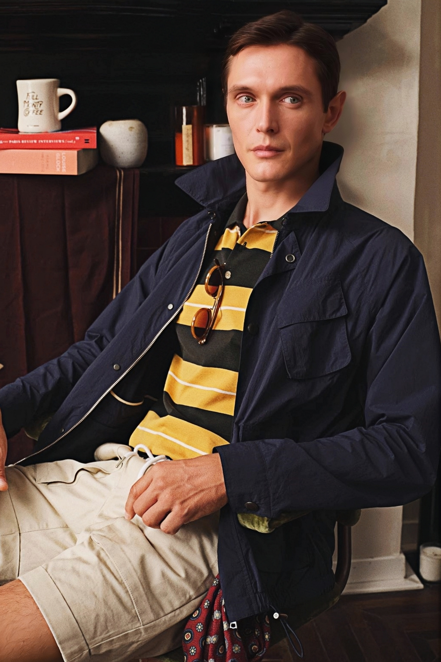 Julien navy-blue paratrooper jacket