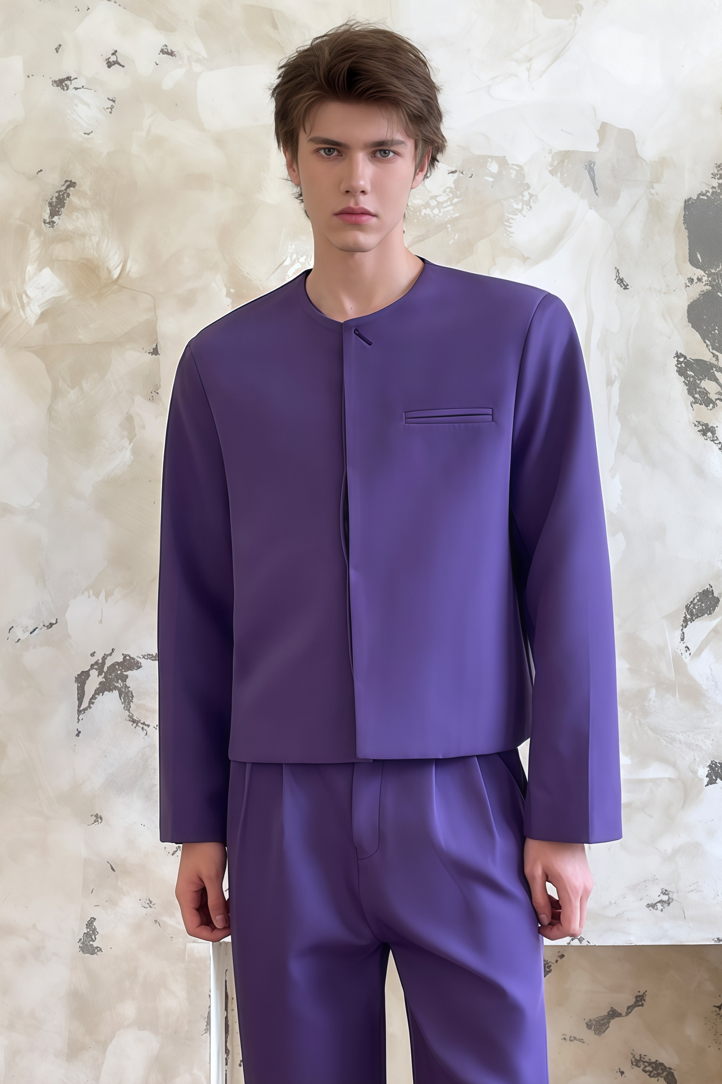 Kael purple round-neck suit