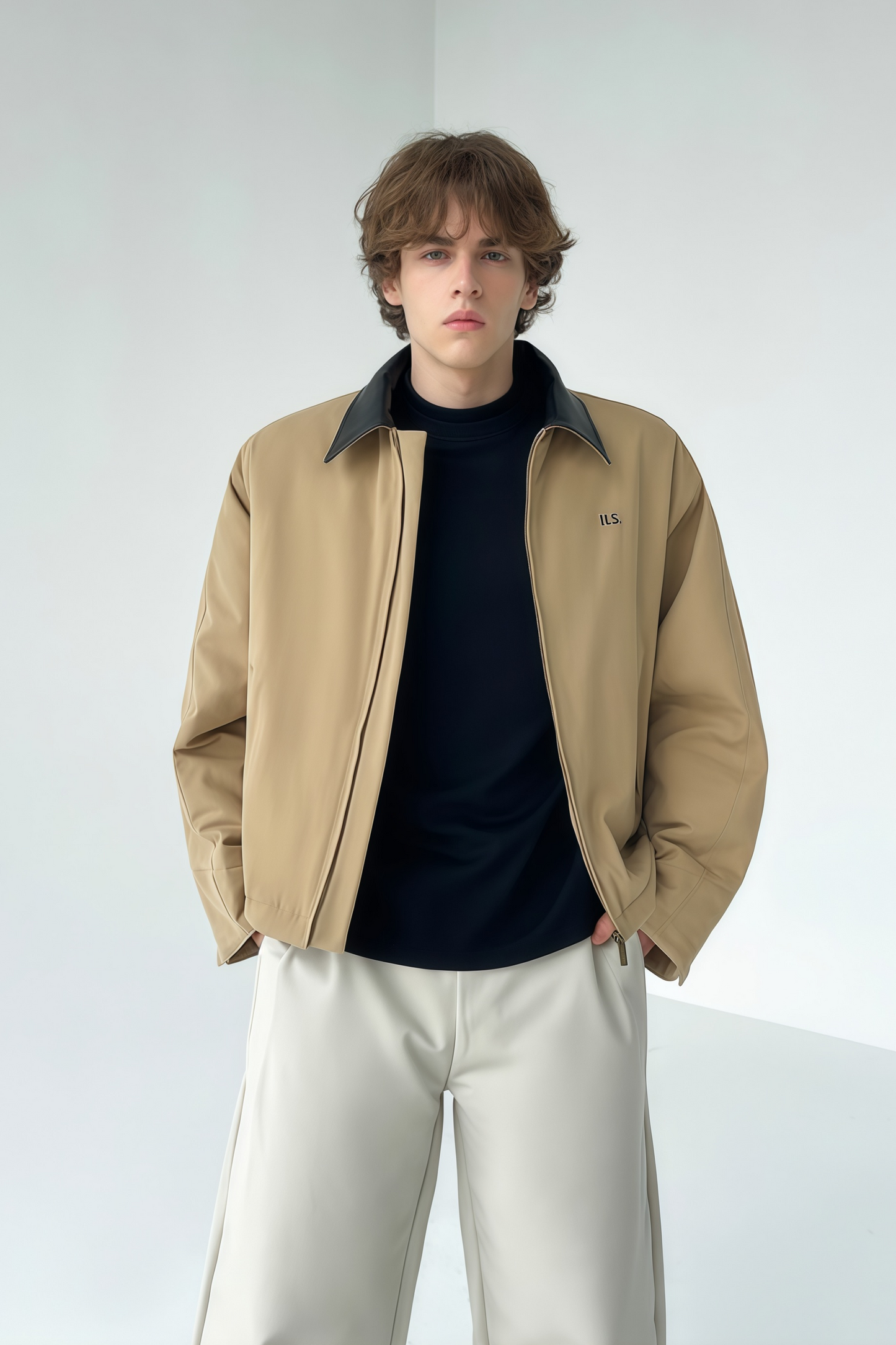 Julien contrasting-collar cotton jacket