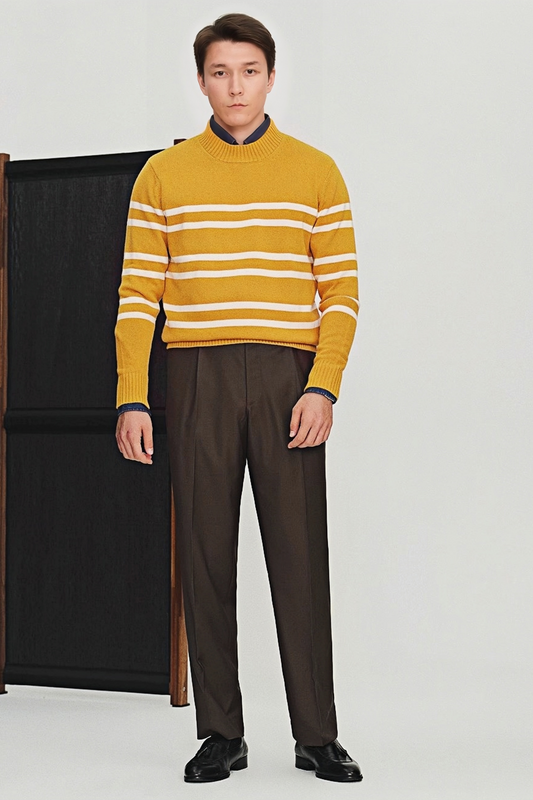 Silas stripe-pattern round-neck jumper