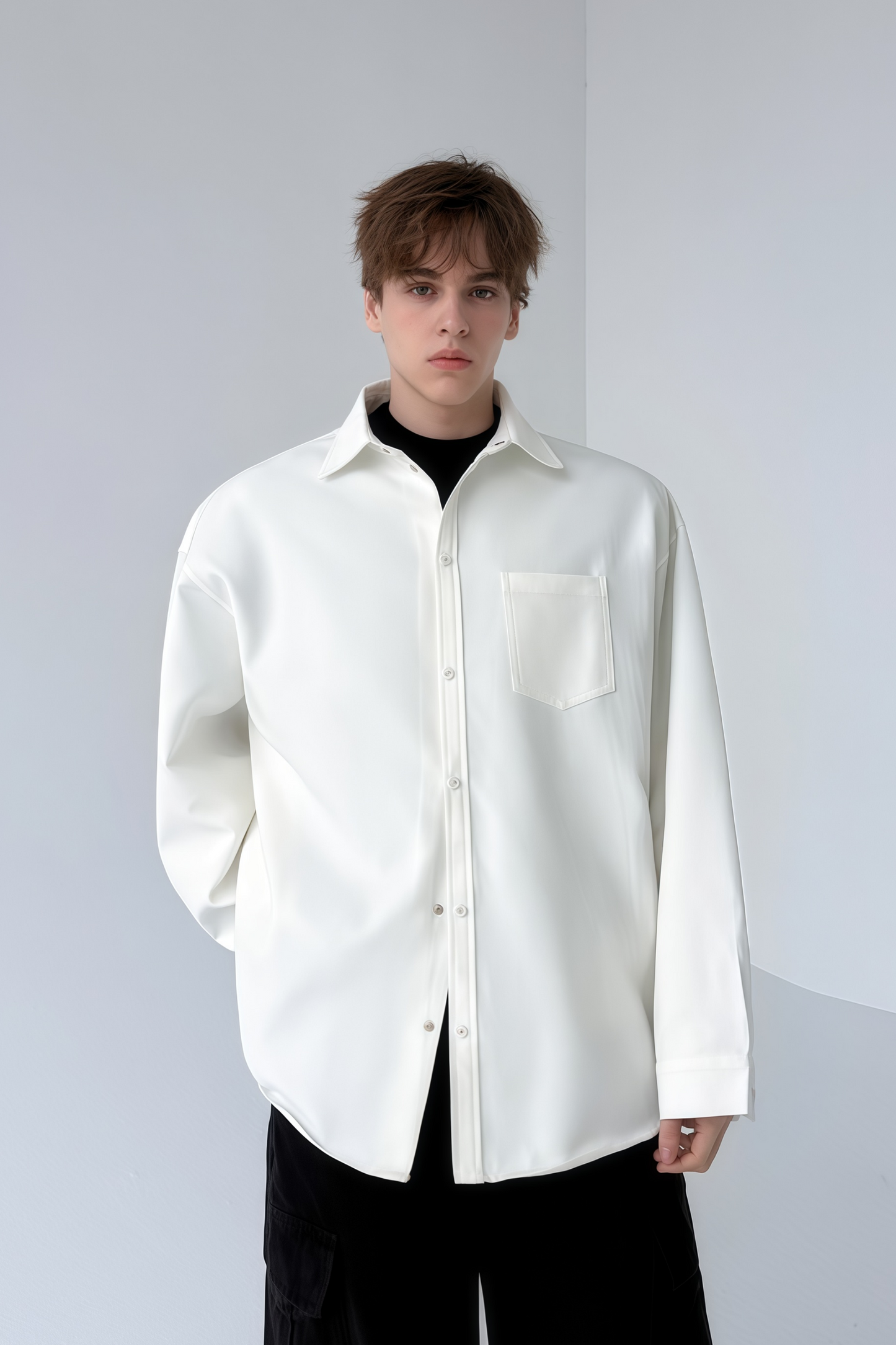 Liam white shirt jacket