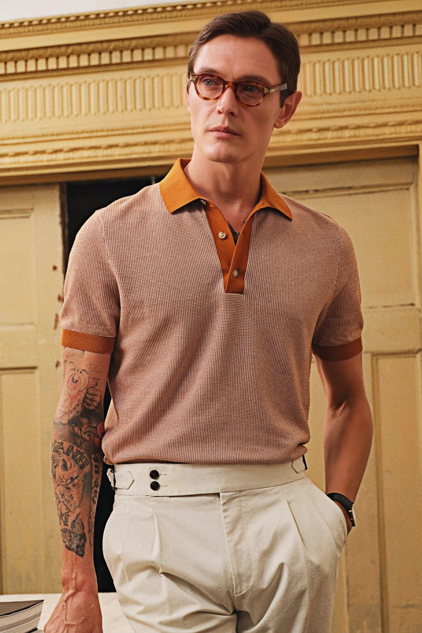 Kaito orange polo shirt