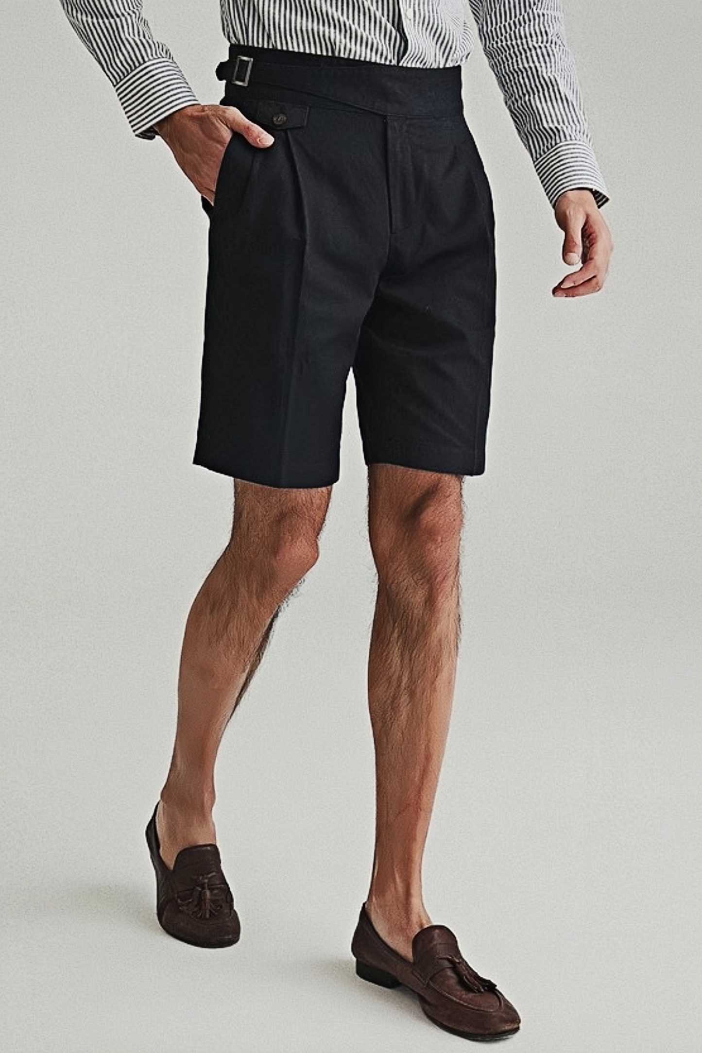 Jay navy blue straight-cut shorts