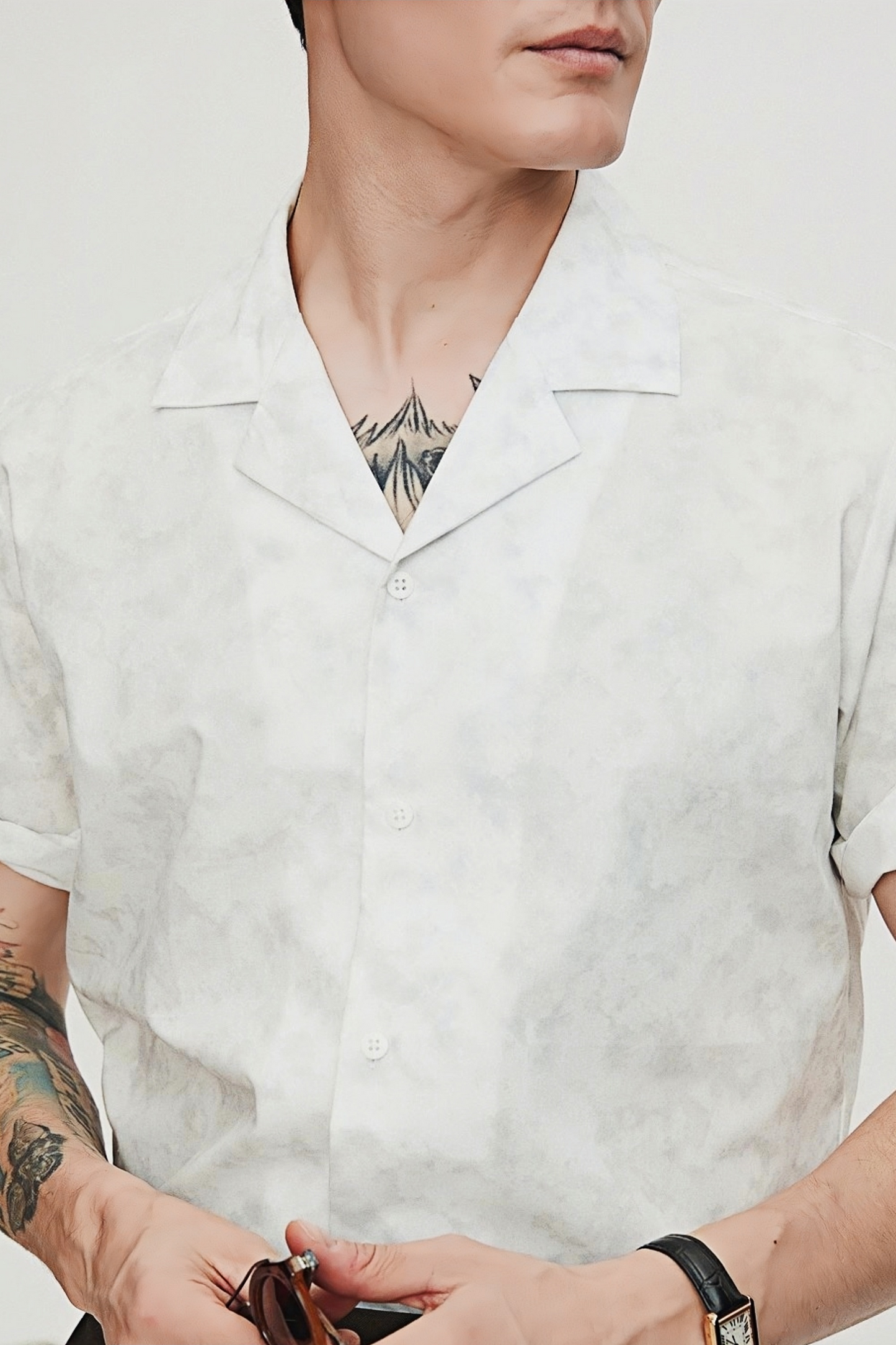 Kiran white tie-dyed shirt