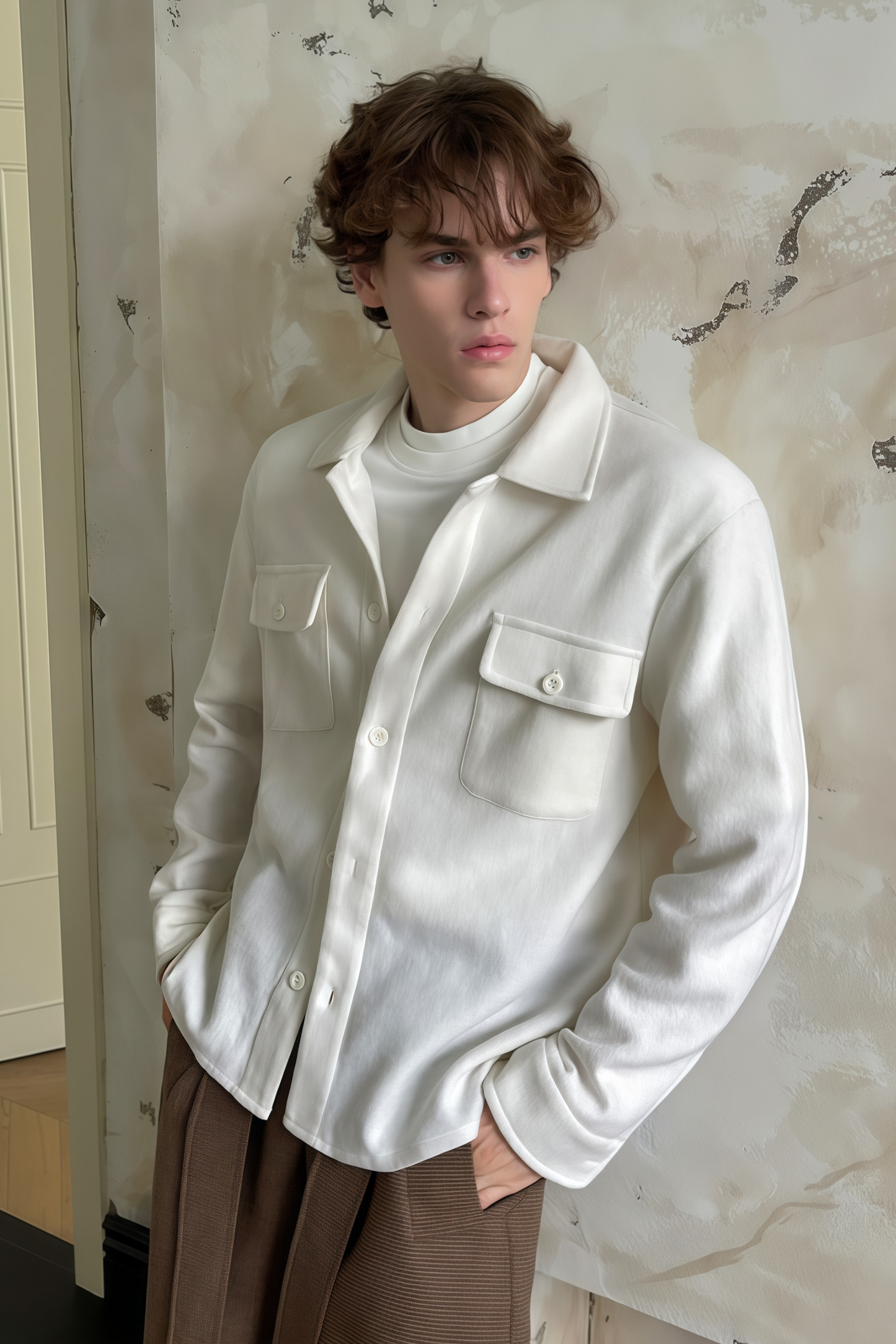 Conrad white long-sleeve shirt