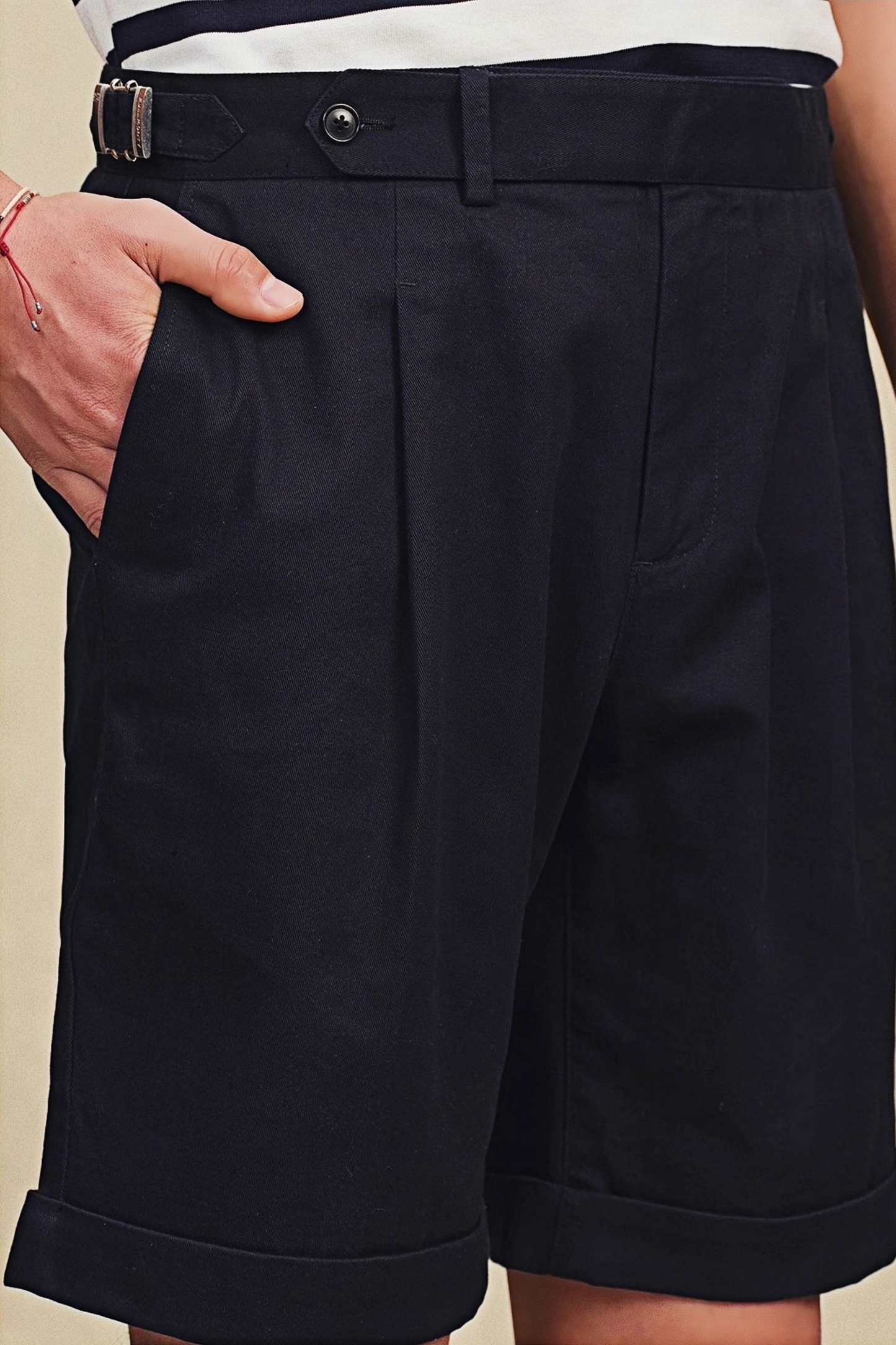 Leo navy-blue straight-cut shorts