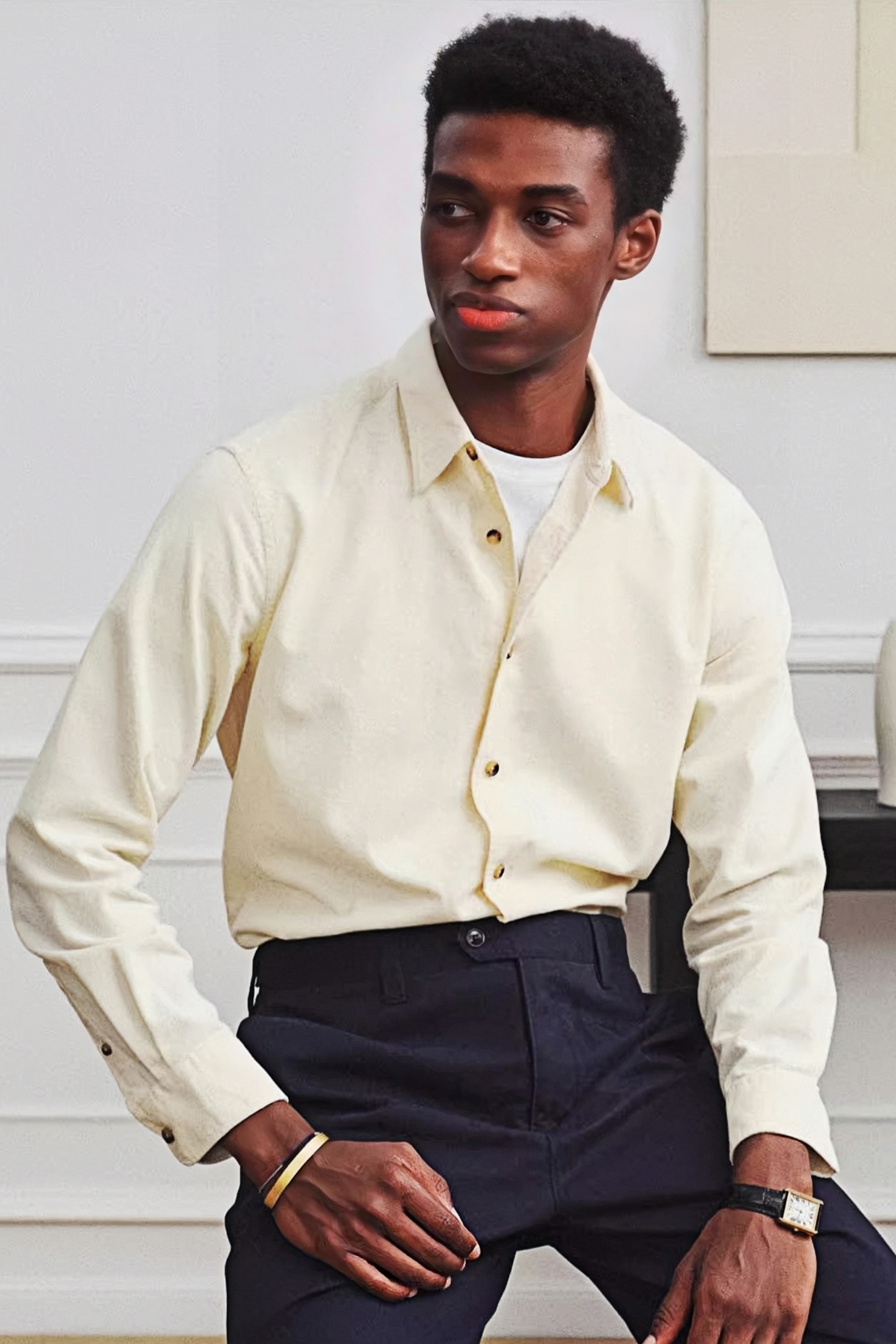 Rowan off-white corduroy shirt