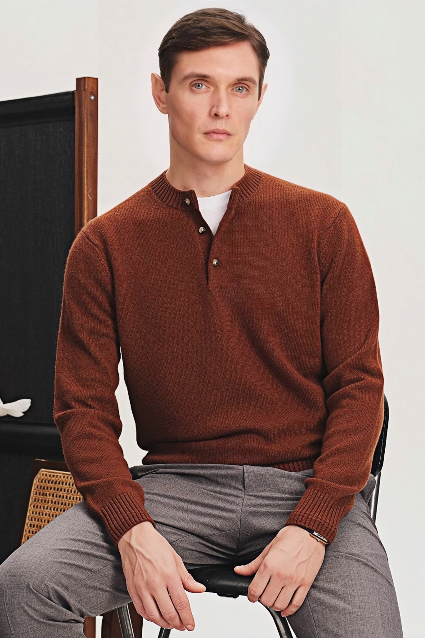 سترة بياقة هنلي من Yves Brown