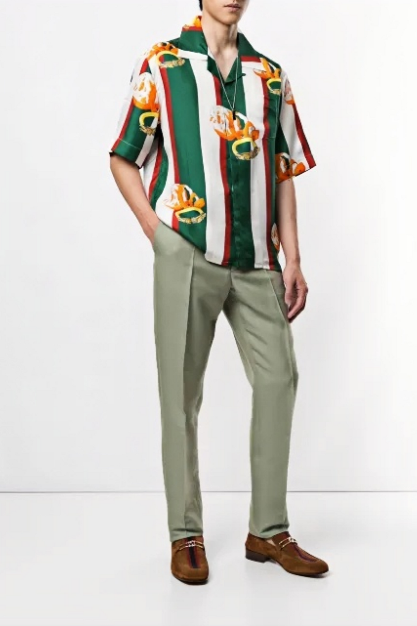 قميص قصير الأكمام من Abel بخطوط خضراء