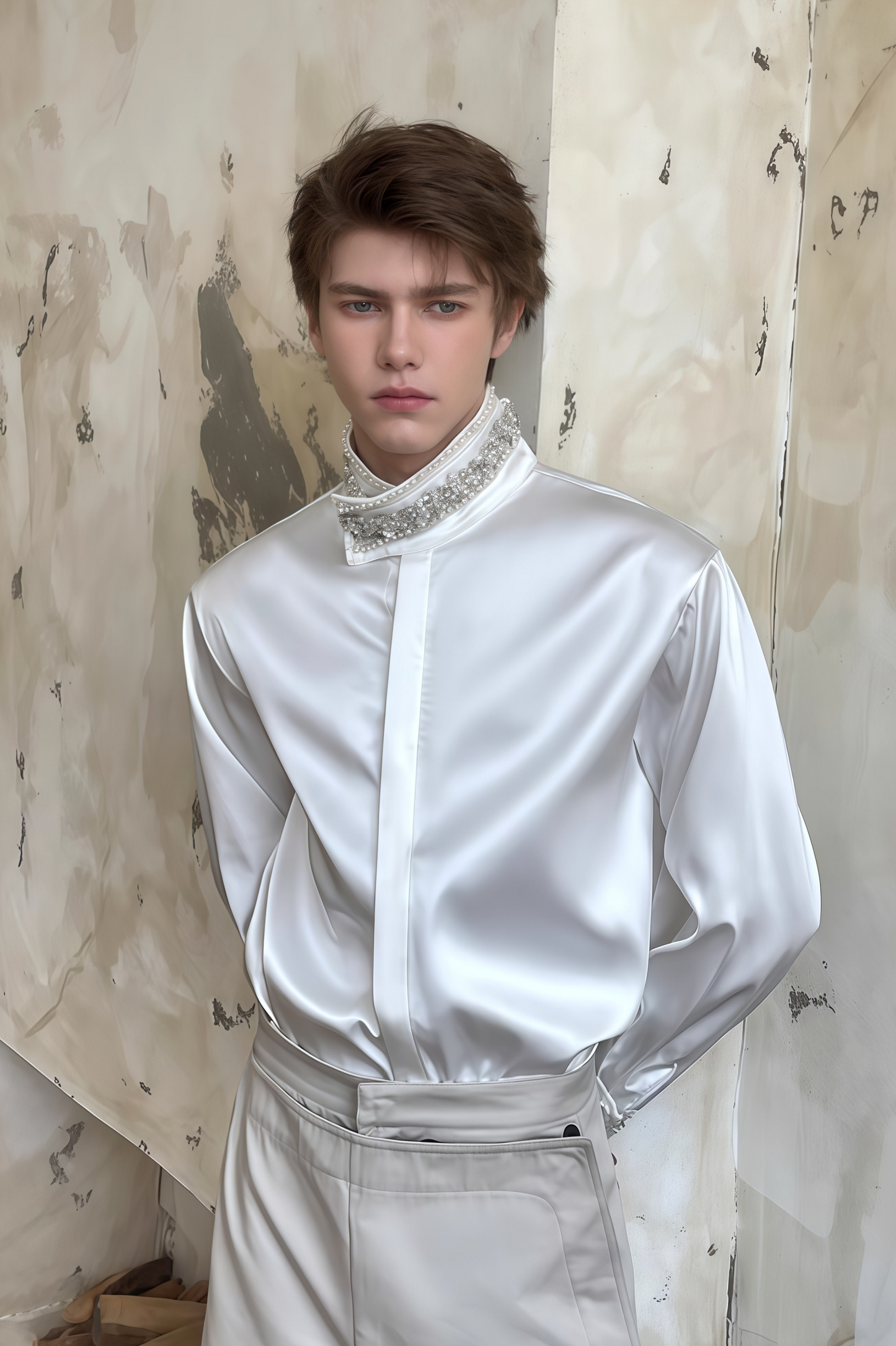 Jasper white crystal-embellished shirt