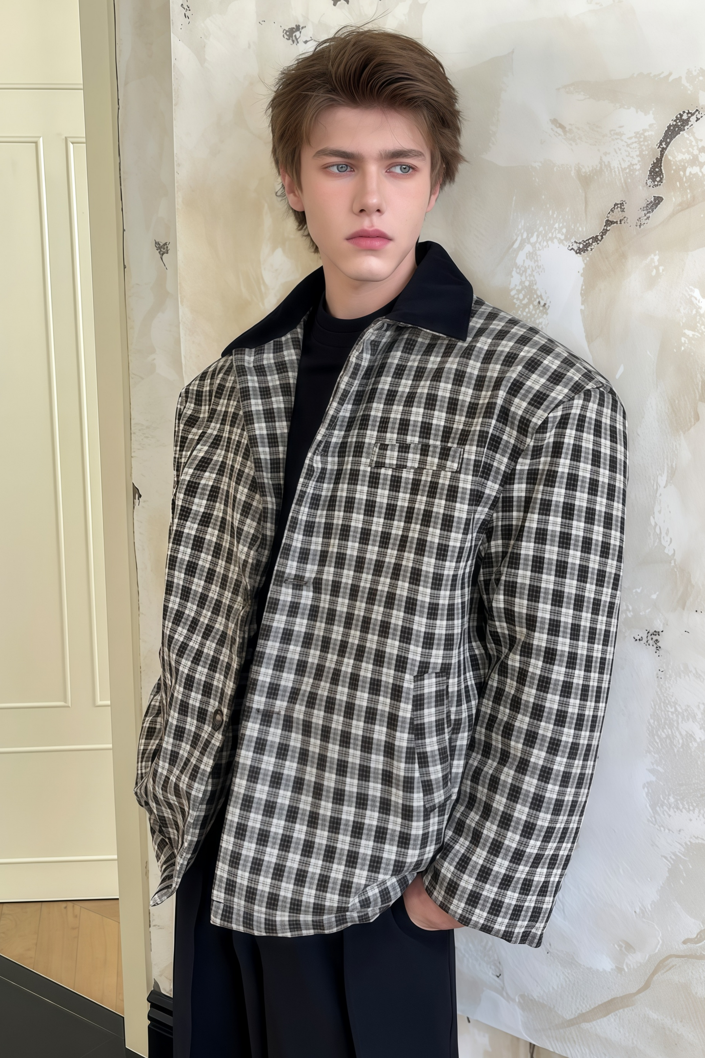 Julien check-pattern cotton jacket