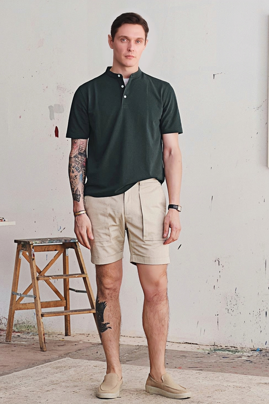 قميص هنلي أخضر من Yves