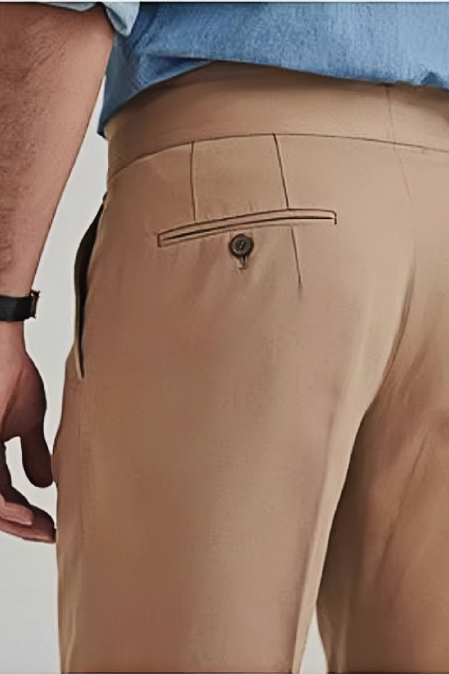 Jay light camel straight-cut shorts