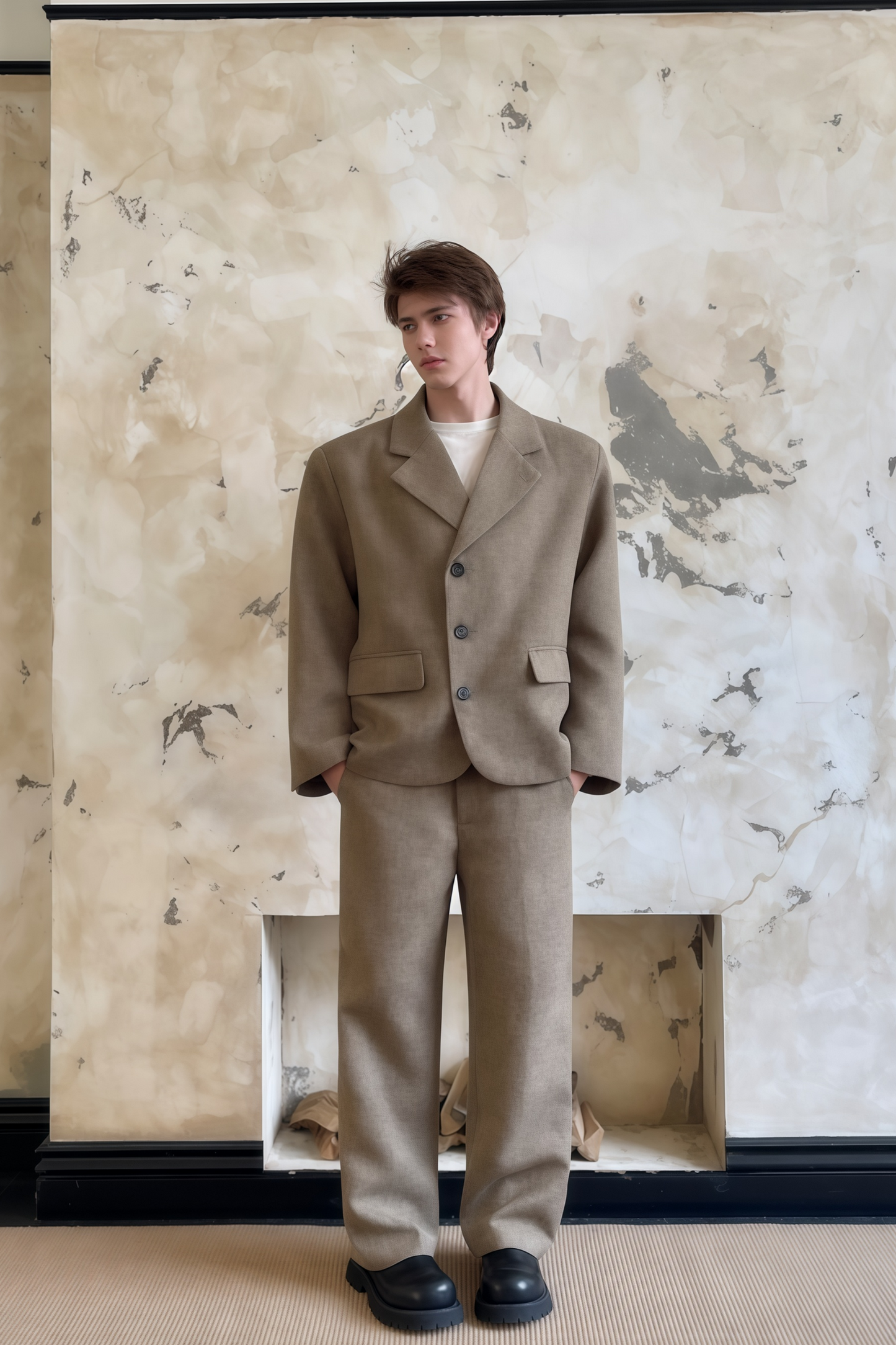 Sébastien khaki suit