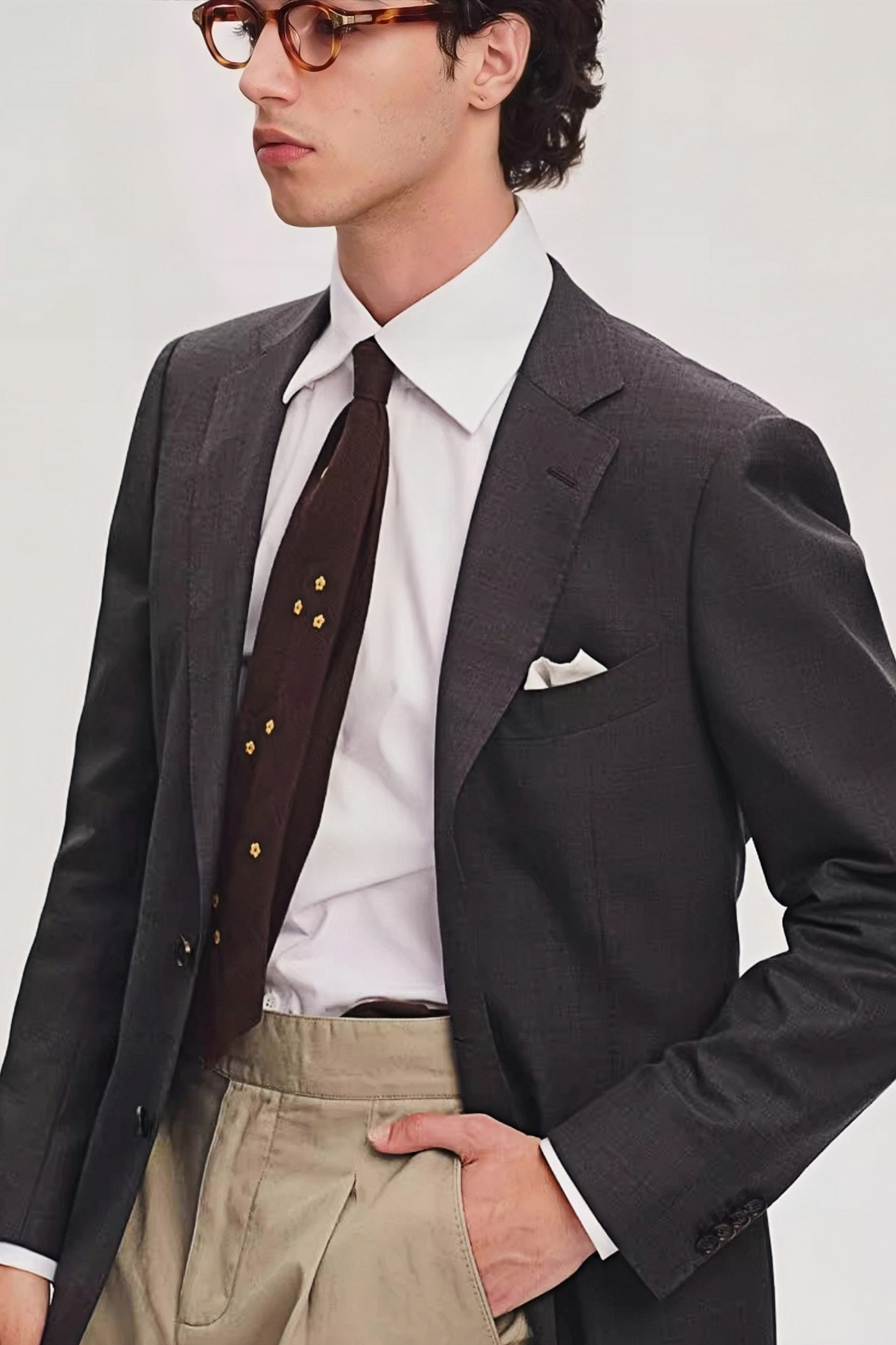 سترة بنديكت رمادية داكنة