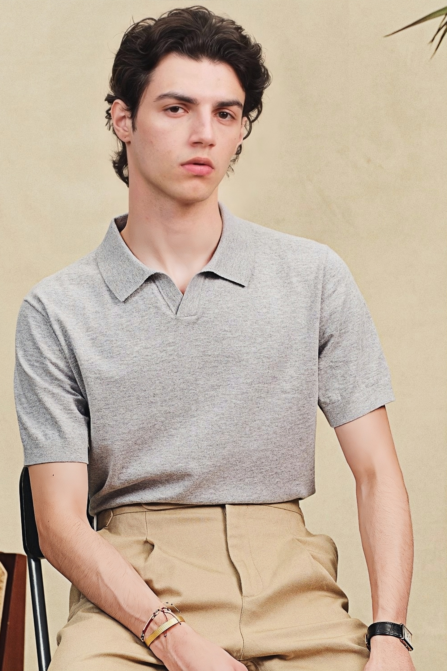 Cedar gray polo shirt