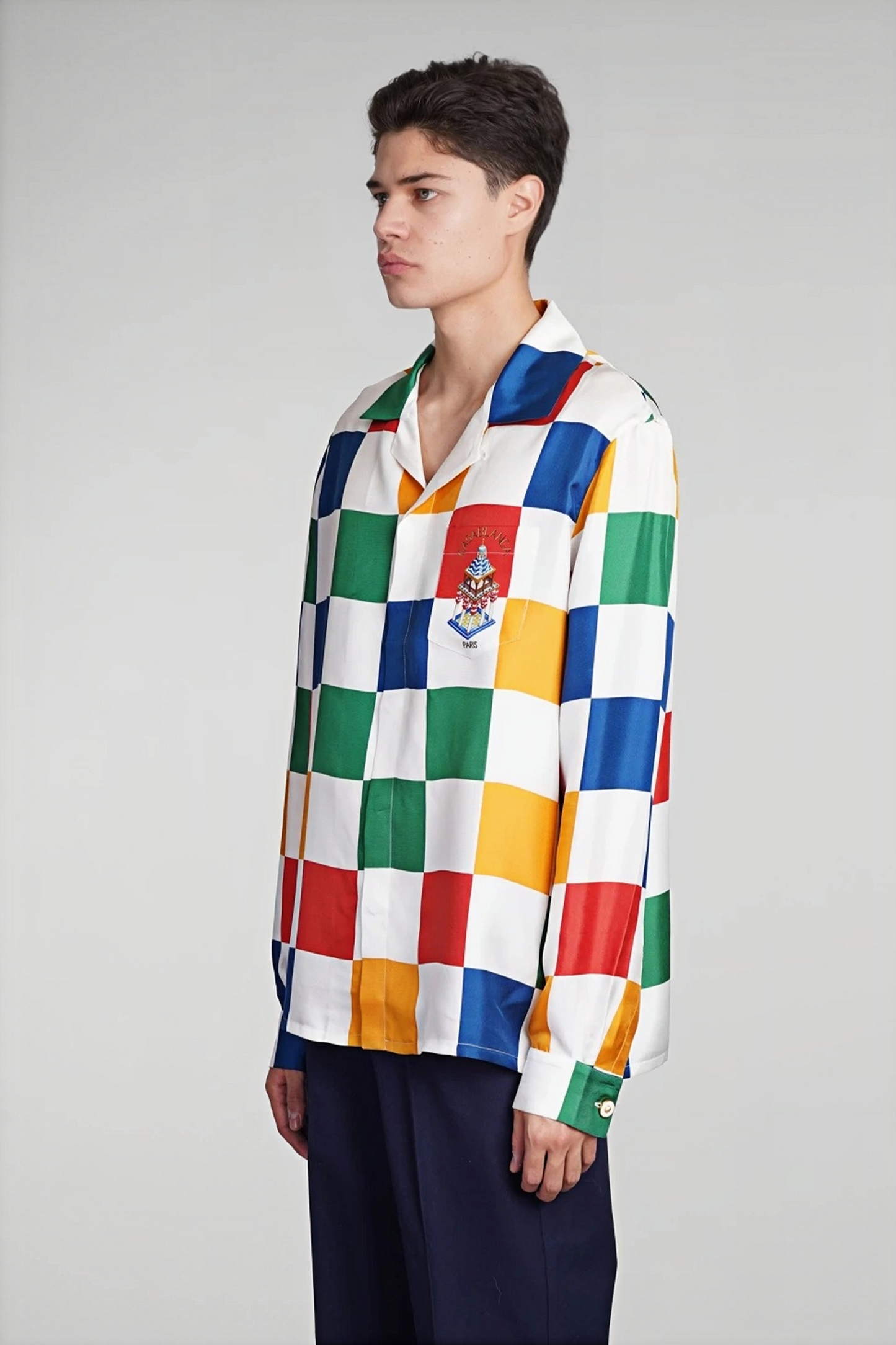 John multicolor checkered long-sleeve shirt