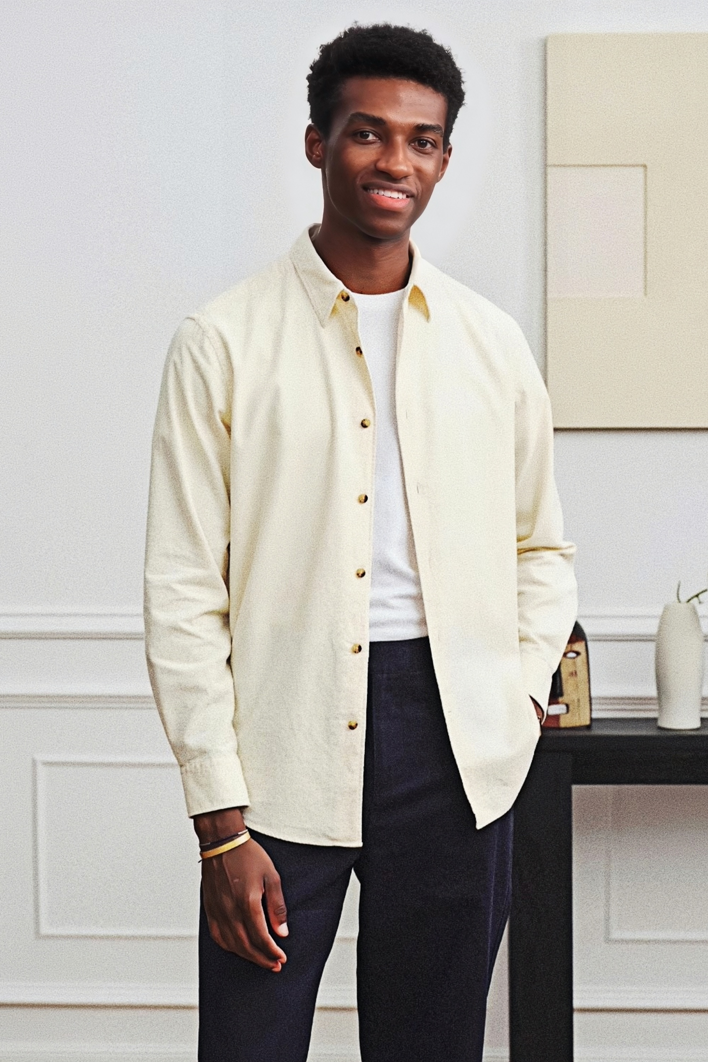 Rowan off-white corduroy shirt