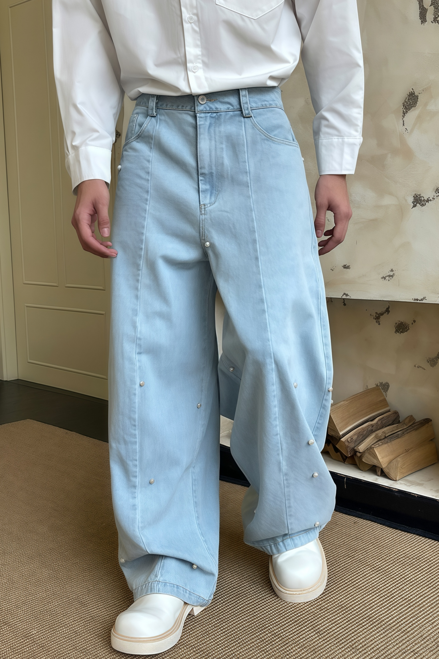 Jacob light-blue embellished denim jeans